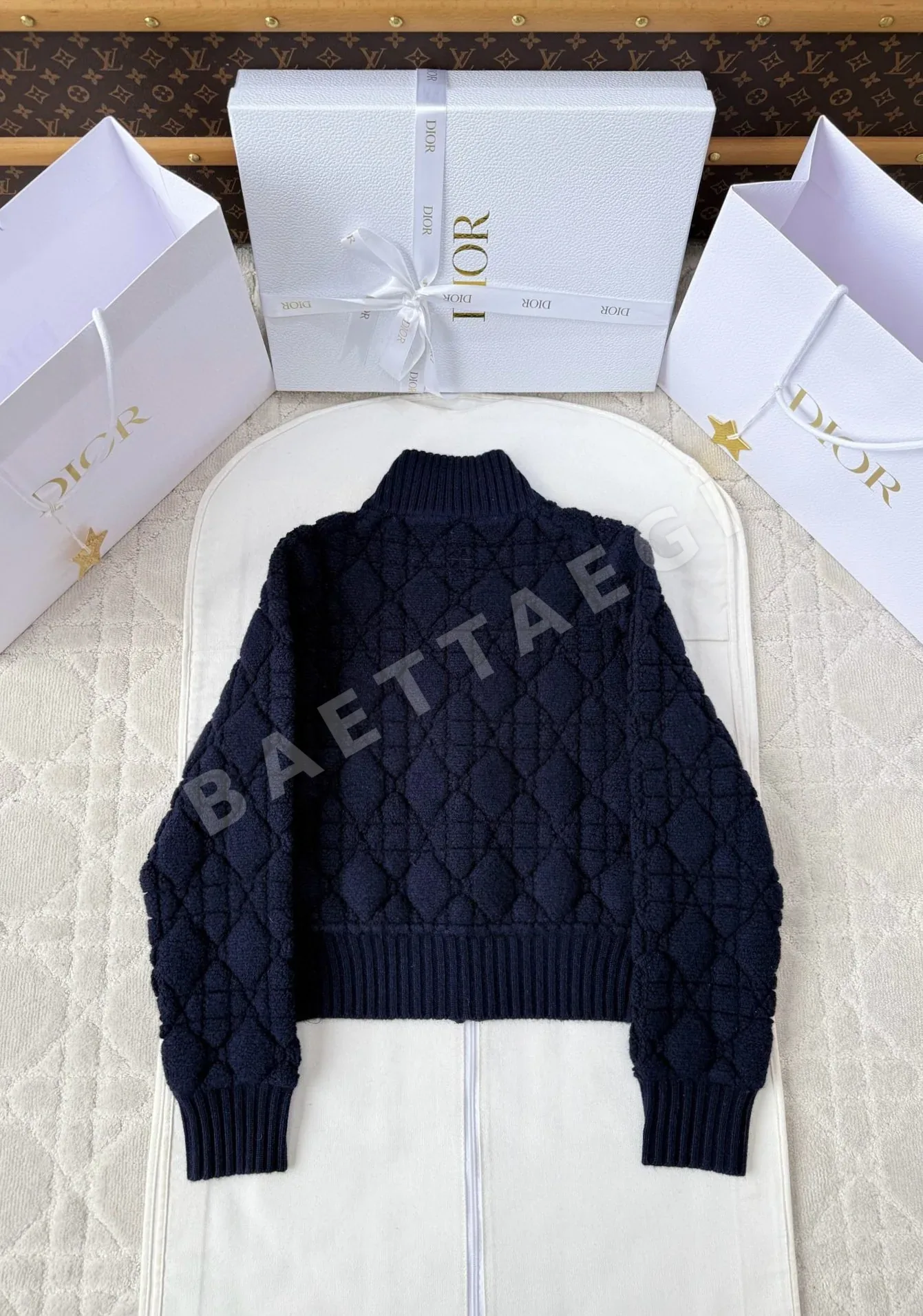 디올 카나쥬 울 니트 지퍼업 자켓 상세 이미지 2