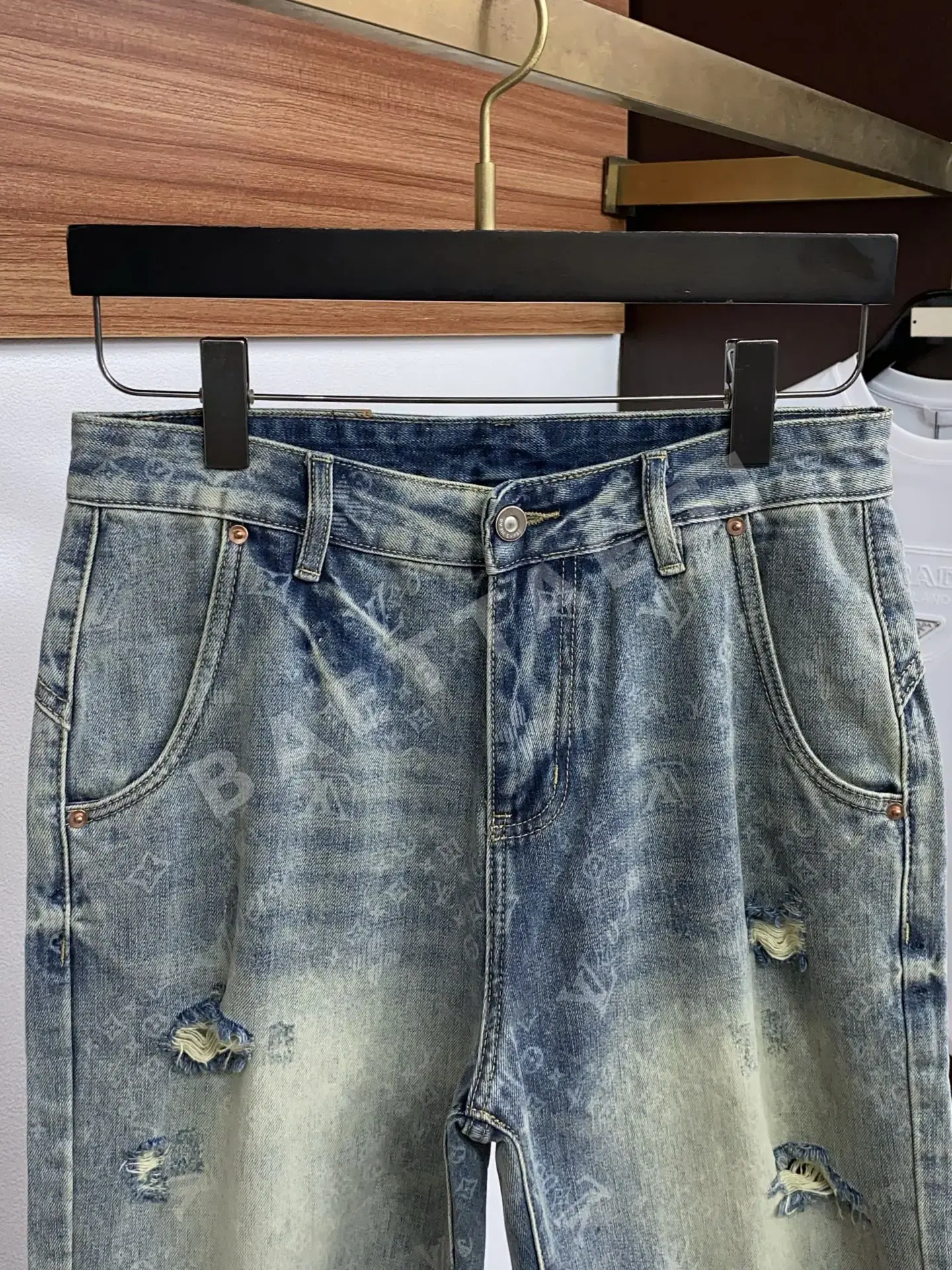 루이비통 데님 남성 반바지 상세 이미지 2