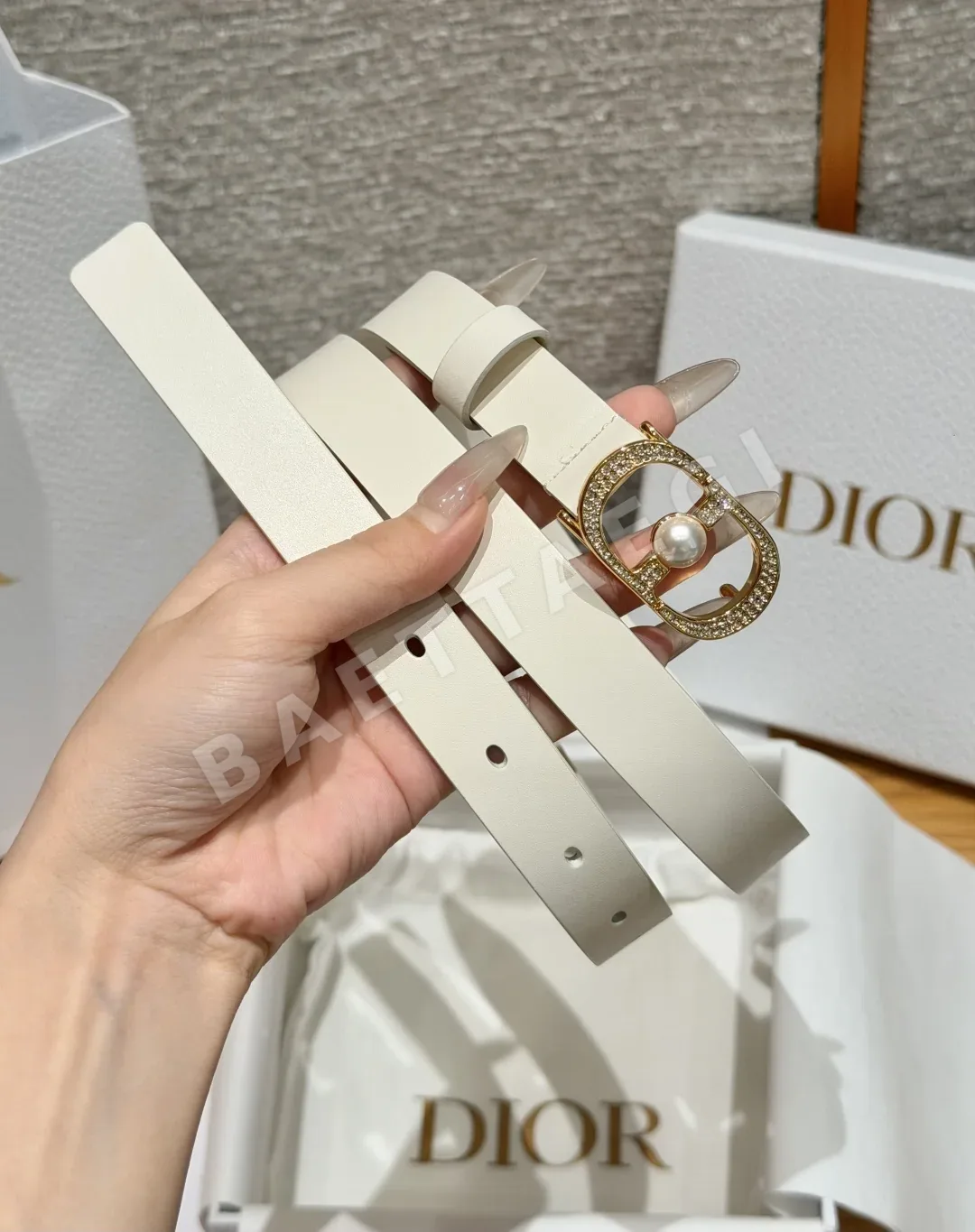 디올 몽테뉴 카프스킨 CD 장식 벨트 상세 이미지 2