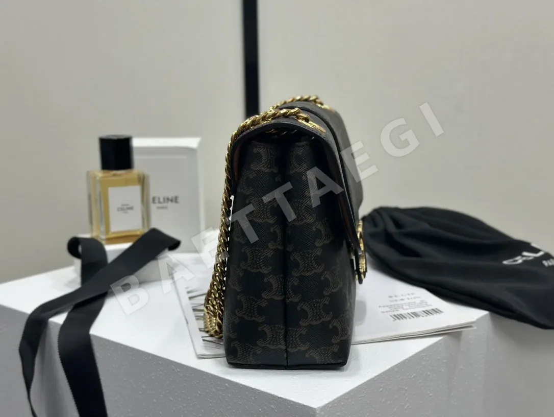 셀린느 비욘드 미디엄 로고 프린트 카프스킨 숄더백 상세 이미지 4