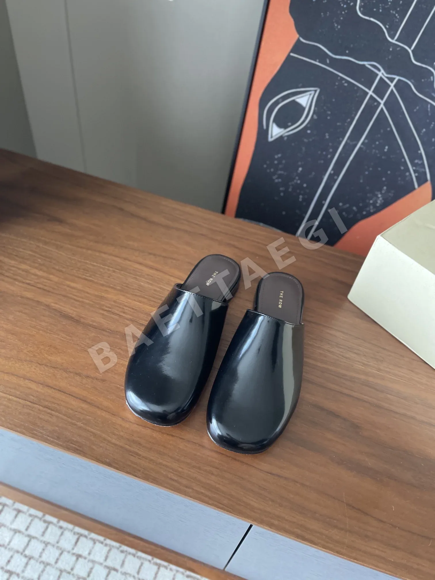 더로우 뮬 스퀘어 토 하프 슬립온 신발 80679