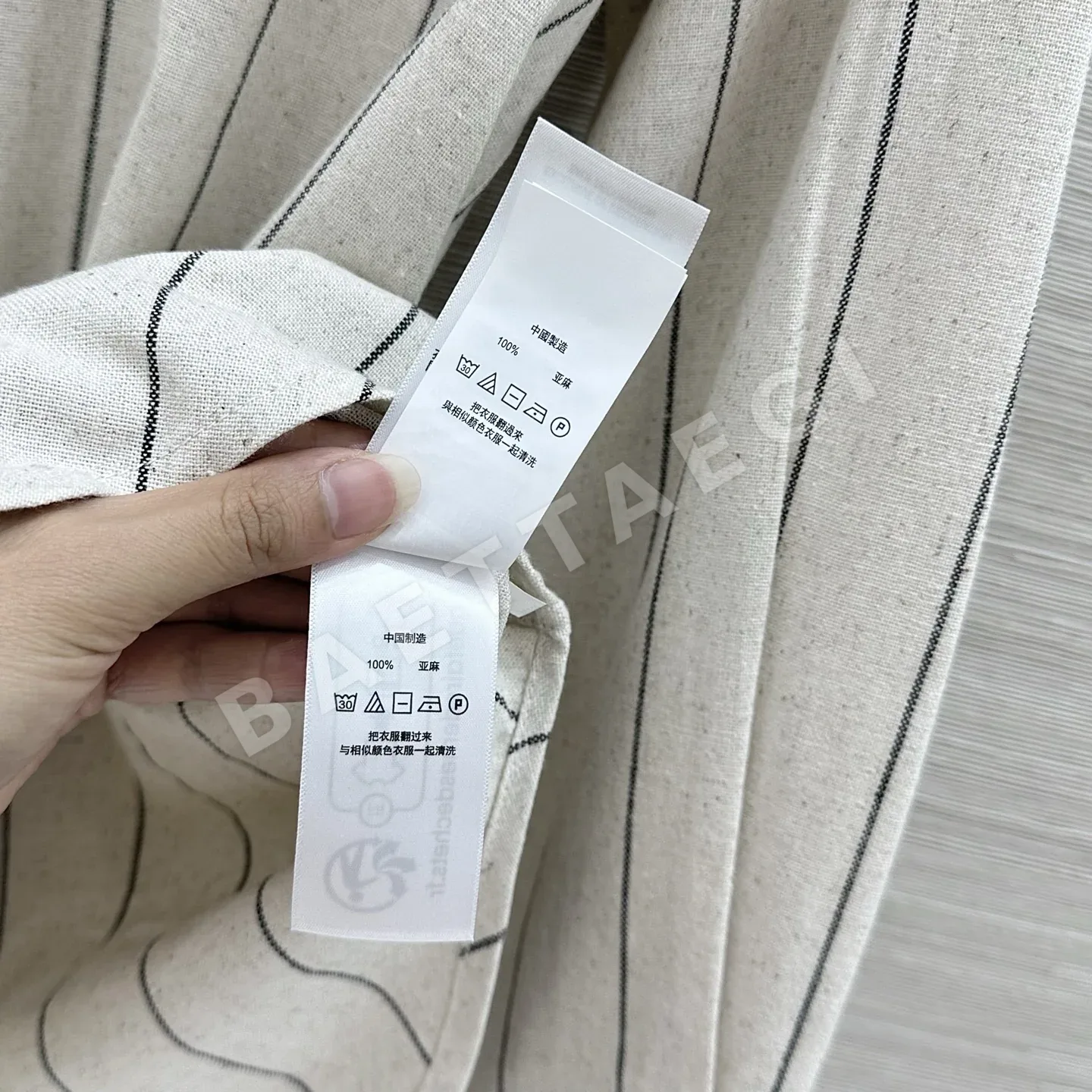 폴로 여성 세로 줄무늬 자수 긴팔 셔츠 상세 이미지 9