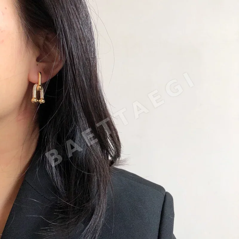 티파니 더블 너클 골드 스터드 귀걸이 상세 이미지 5