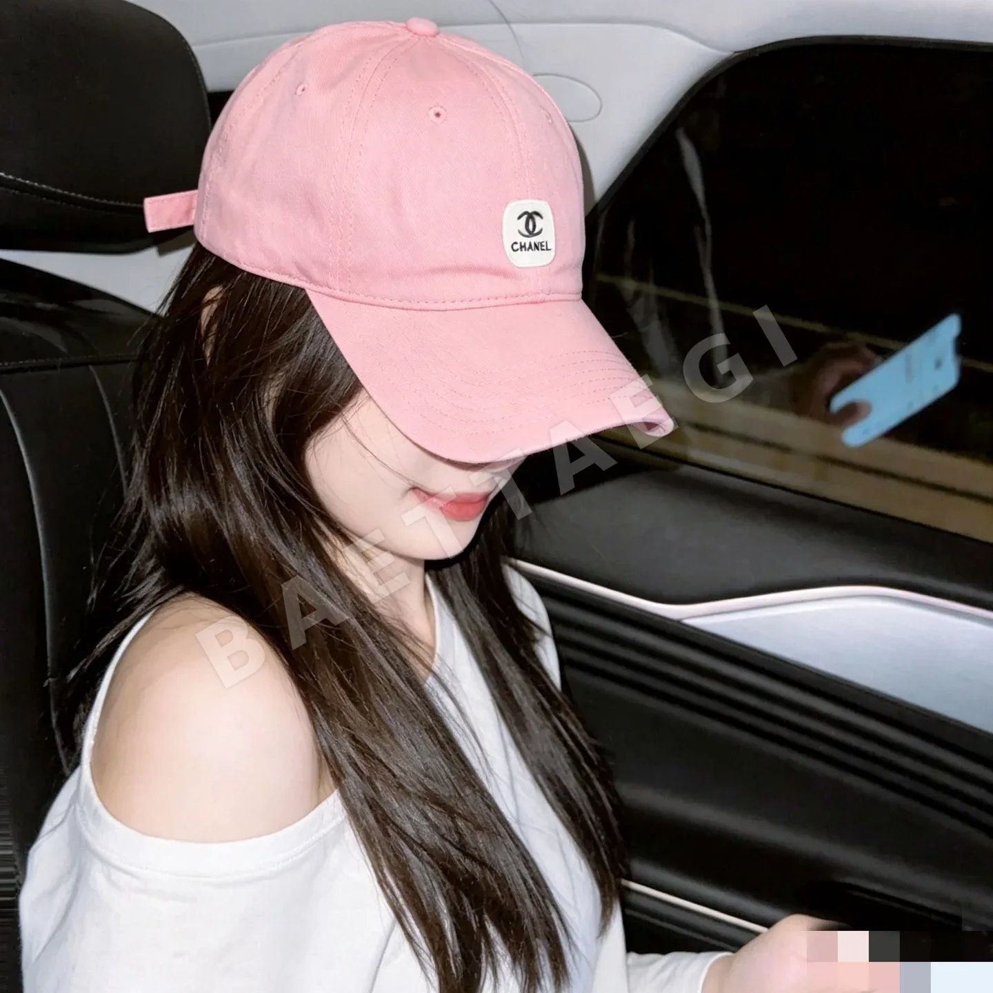 샤넬 로고 베이스볼 모자 185371