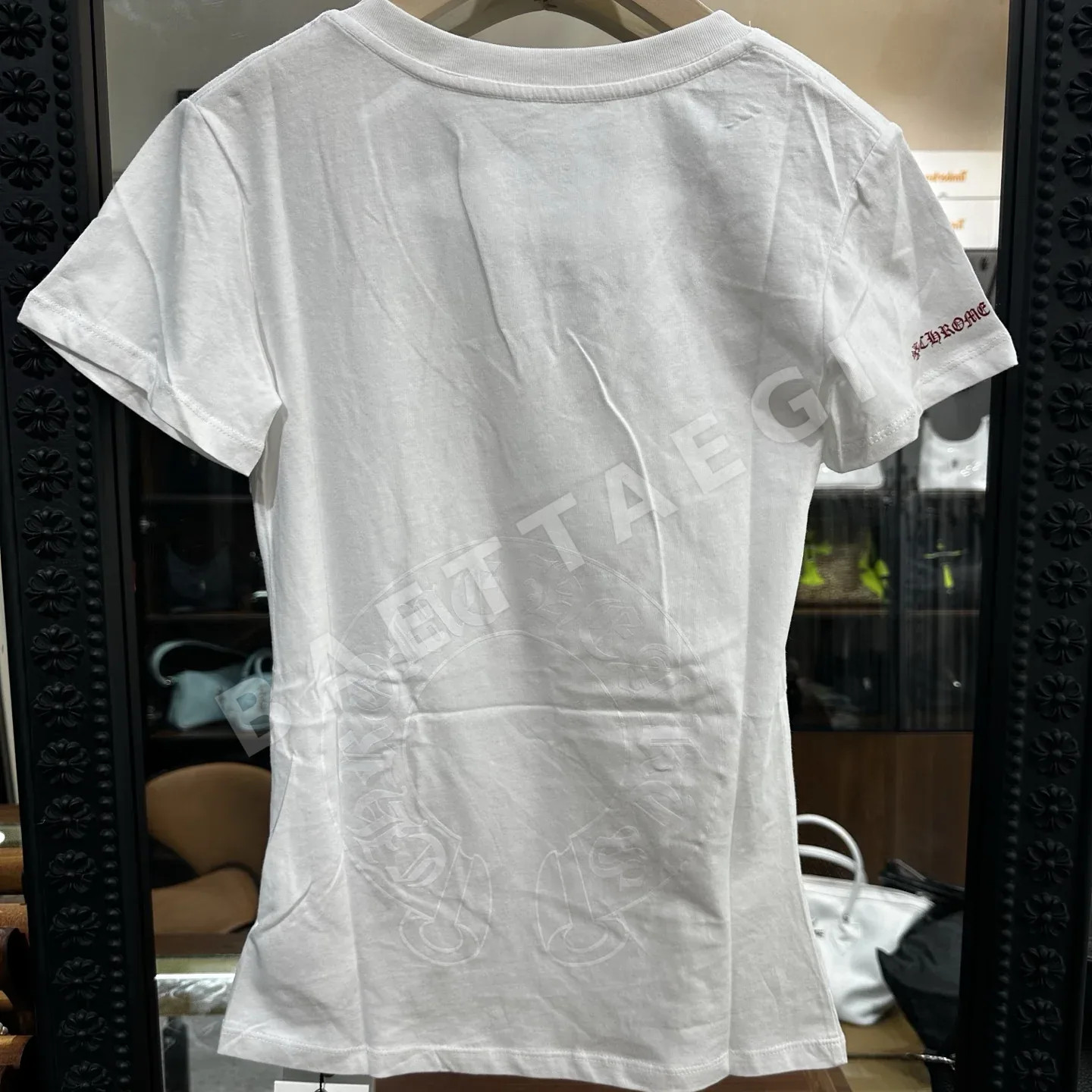 크롬하츠 여성용 V넥 반팔 티셔츠 상세 이미지 6