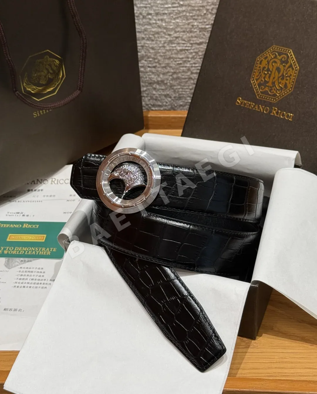 스테파노리치 이글헤드 가죽 벨트 38mm 177944