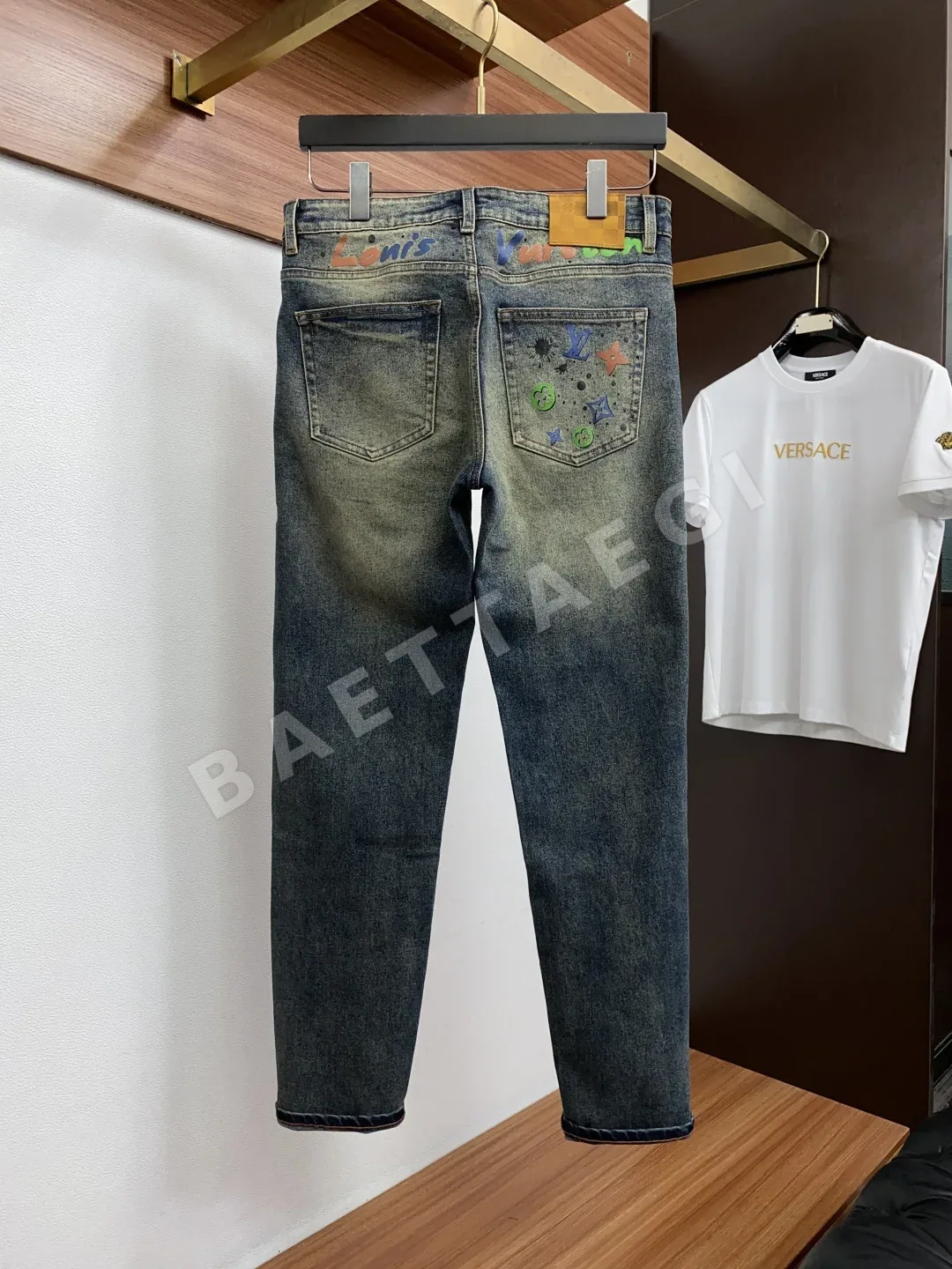 루이비통 슬림핏 스트레이트 레그 남성 바지 상세 이미지 8