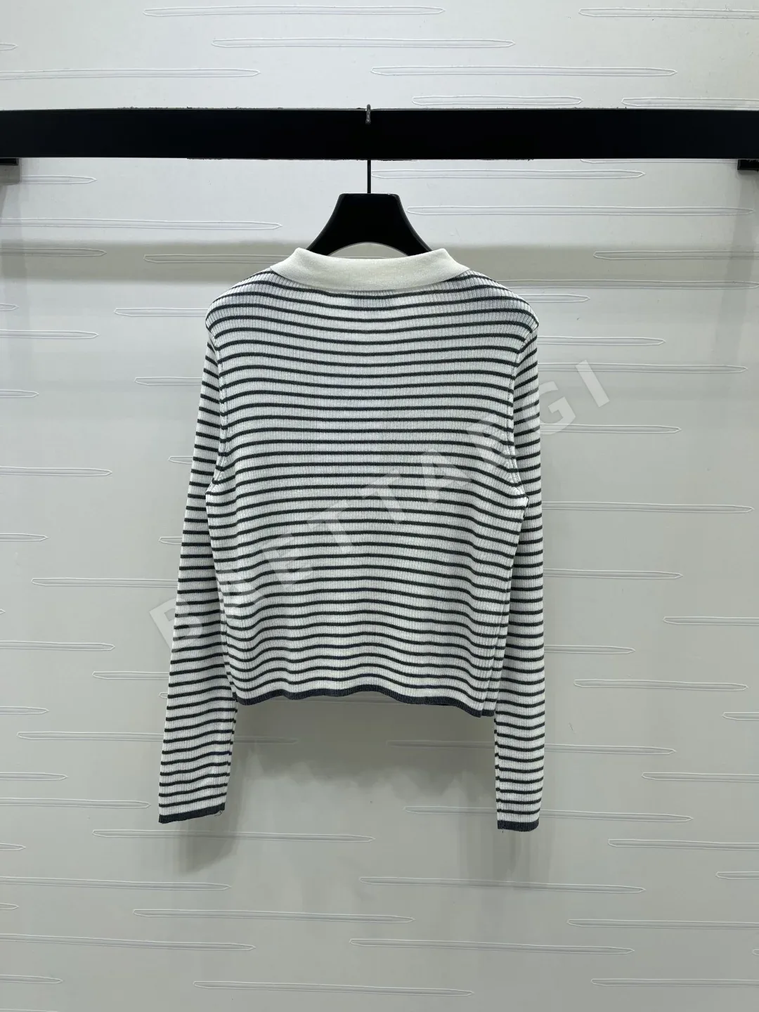 샤넬 컬러 블록 카라 여성 가디건 상세 이미지 8