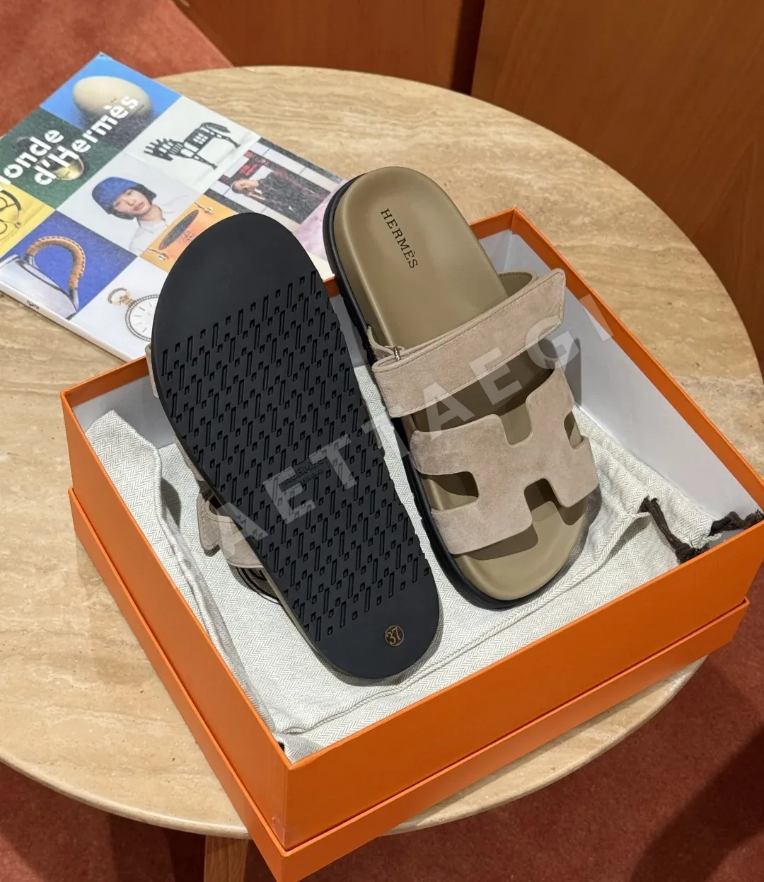 에르메스 시프르 샌들 세이블 염소가죽 상세 이미지 5
