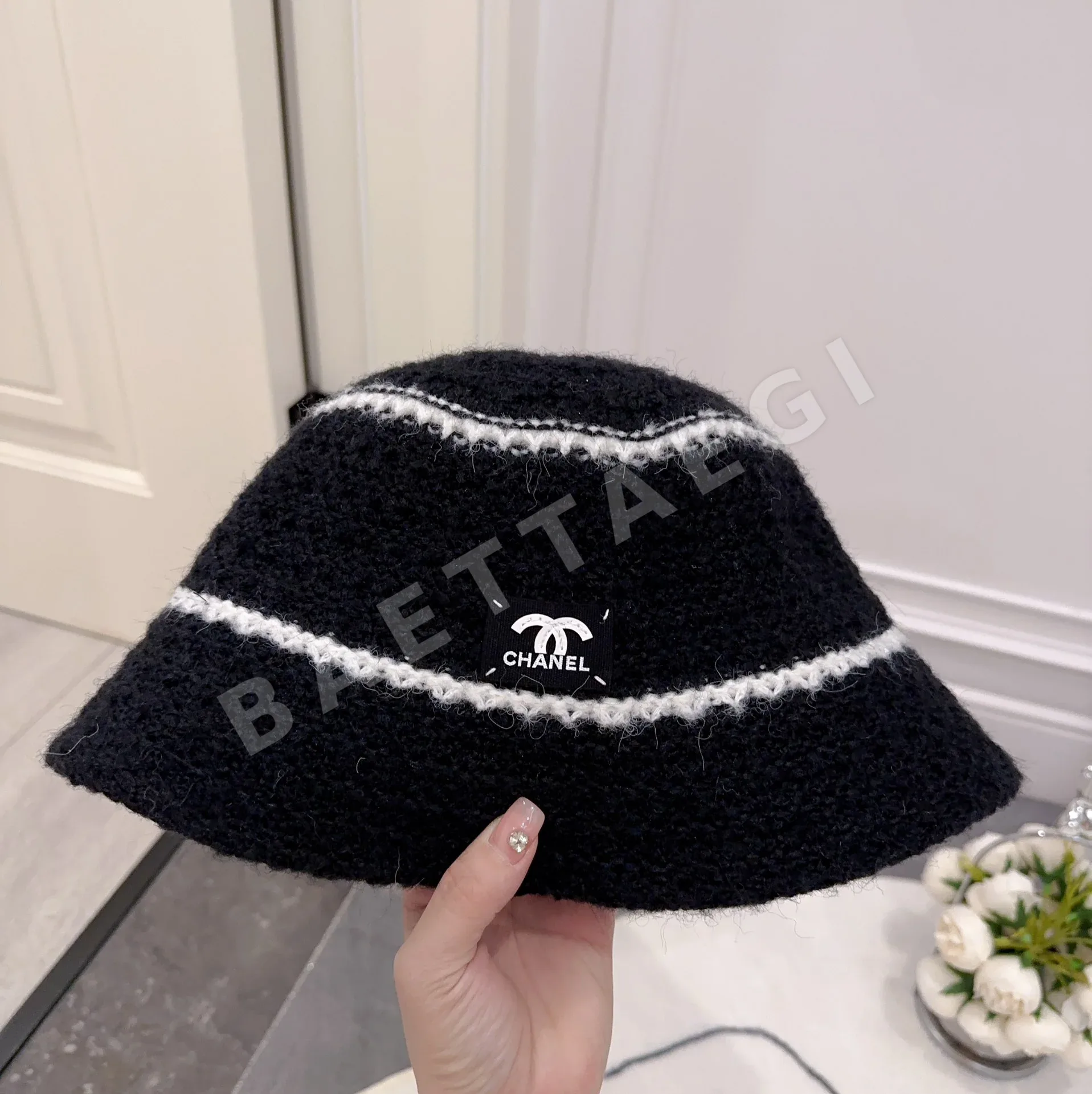 샤넬 스트라이프 니트 어부 모자 상세 이미지 9