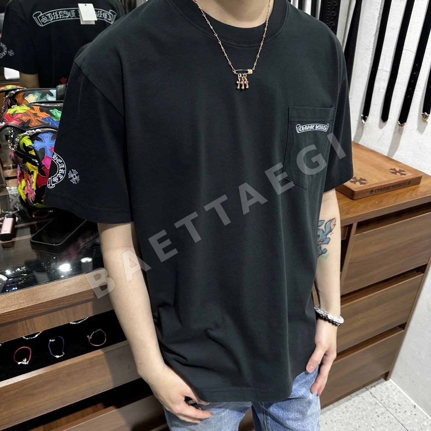 크롬하츠 팬텀 크로스 반팔 티셔츠 상세 이미지 8