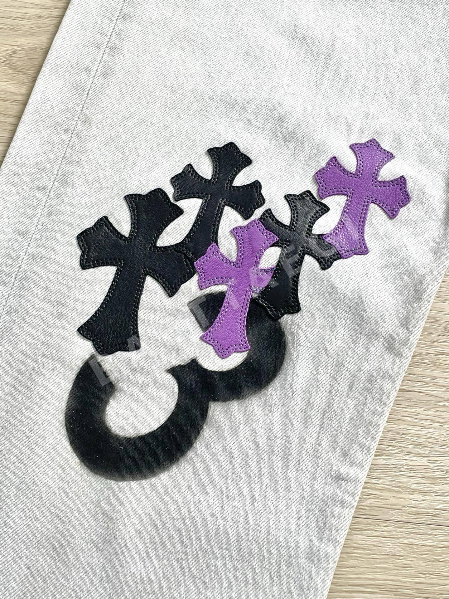 크롬하츠 그래피티 천연가죽 남성 바지 상세 이미지 6