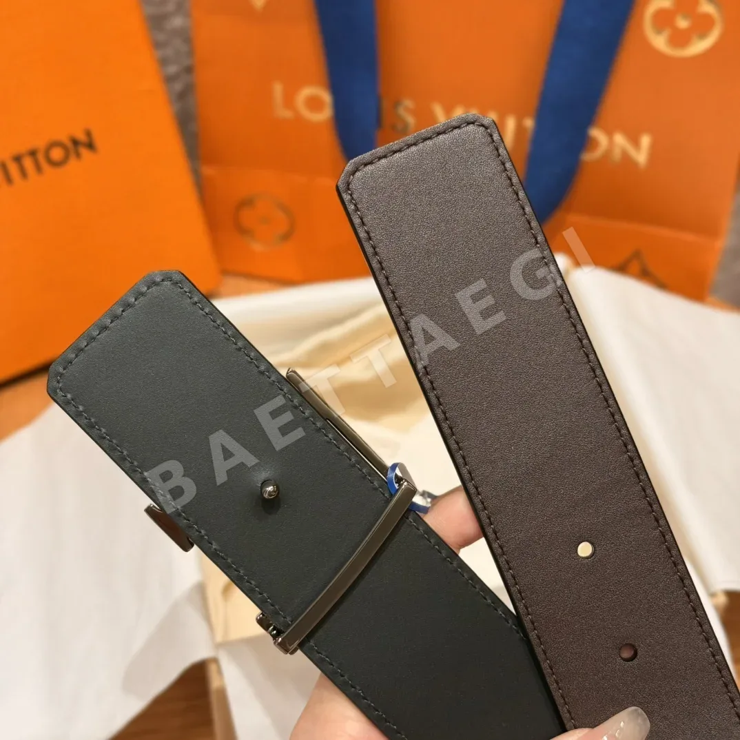 루이비통 엠보싱 카프스킨 스틸 버클 벨트 상세 이미지 6