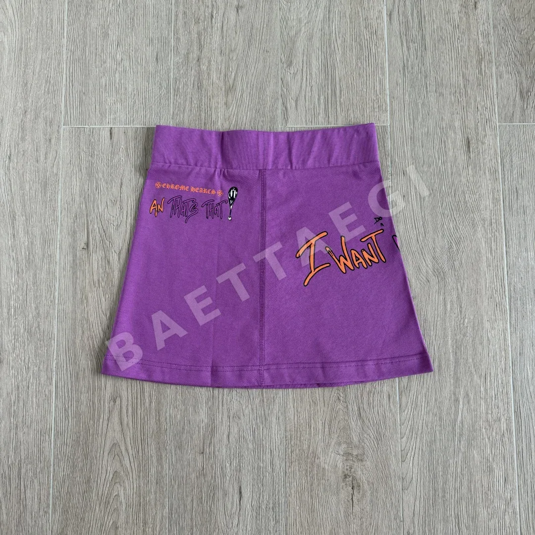 크롬하츠 하트 무늬 그래피티 미니스커트 상세 이미지 3