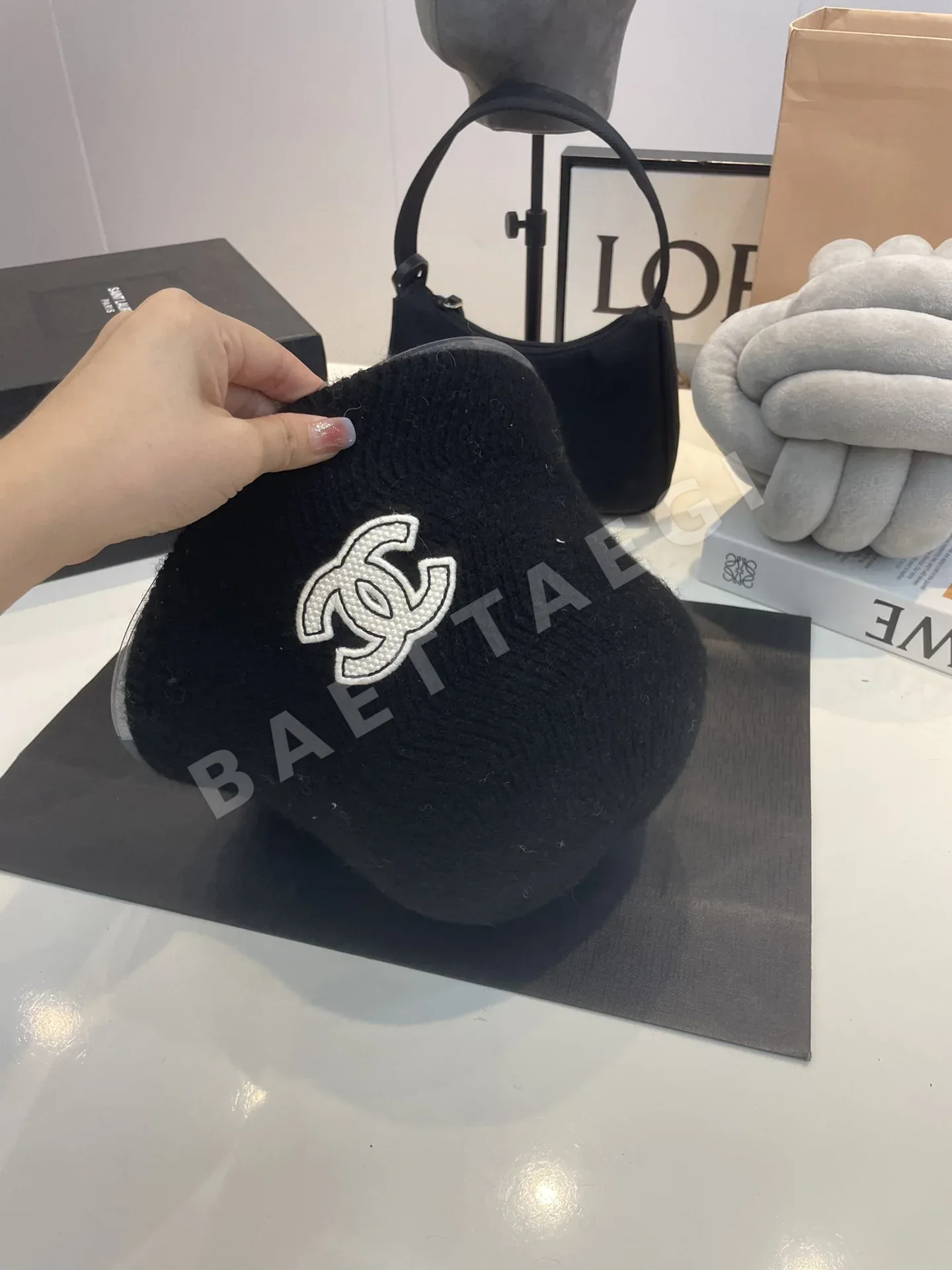 샤넬 울 버킷햇 모자 상세 이미지 3
