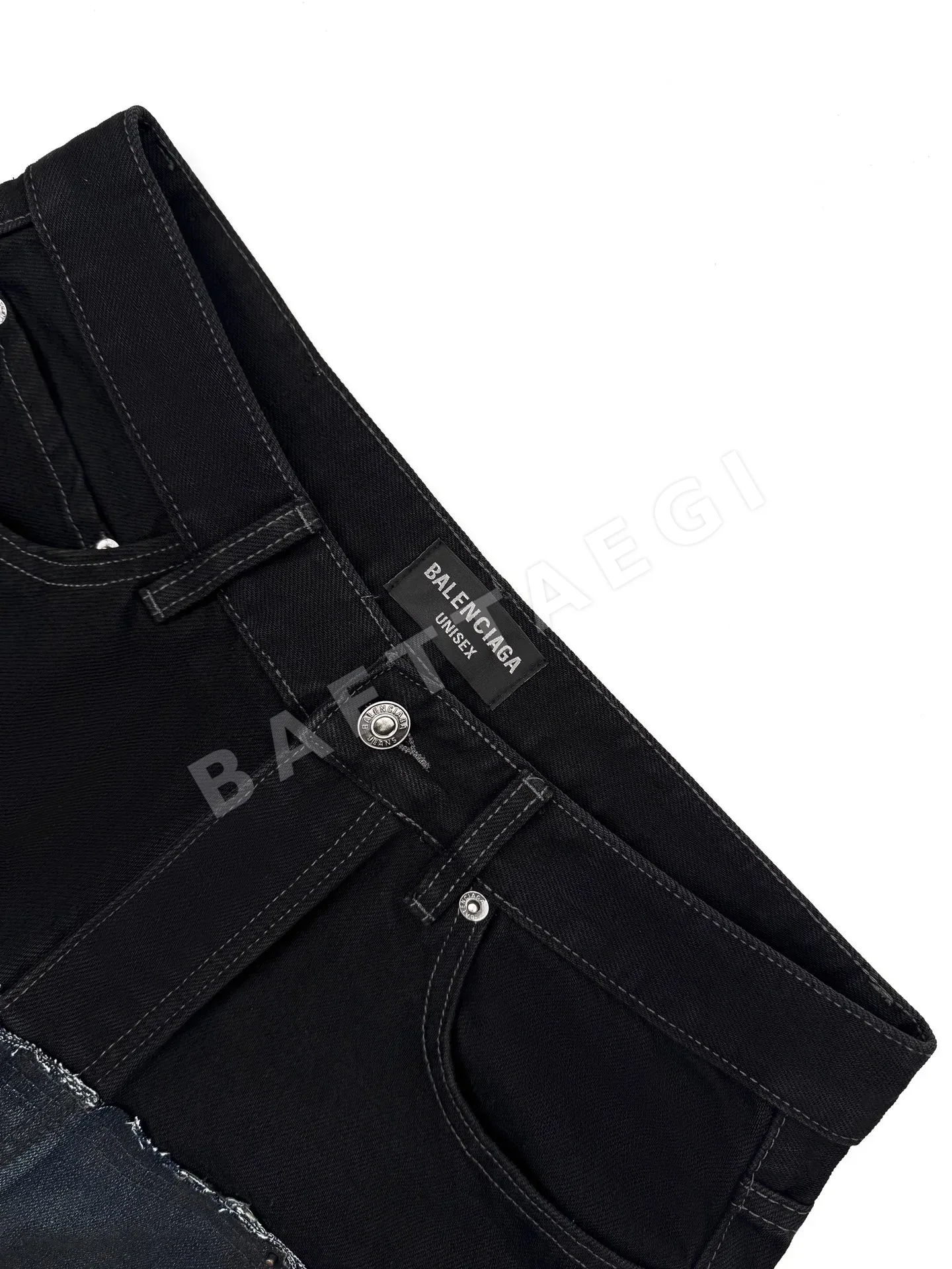 발렌시아가 패치워크 데님 남성 바지 상세 이미지 3