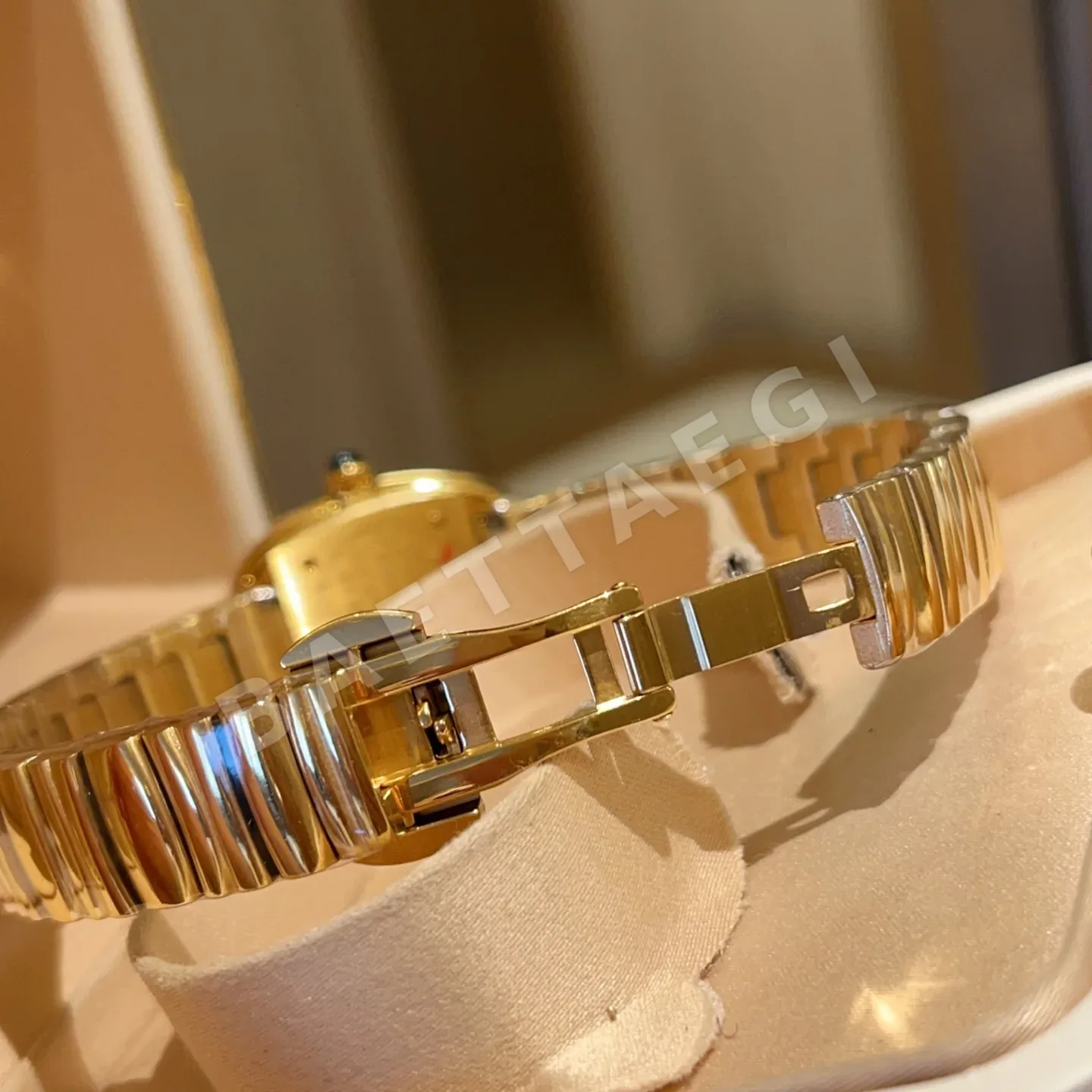 까르띠에 베누아 쿼츠 무브먼트 사파이어 글라스 블루 스틸밴드 레플리카 42894 Cartier 상세 이미지 9