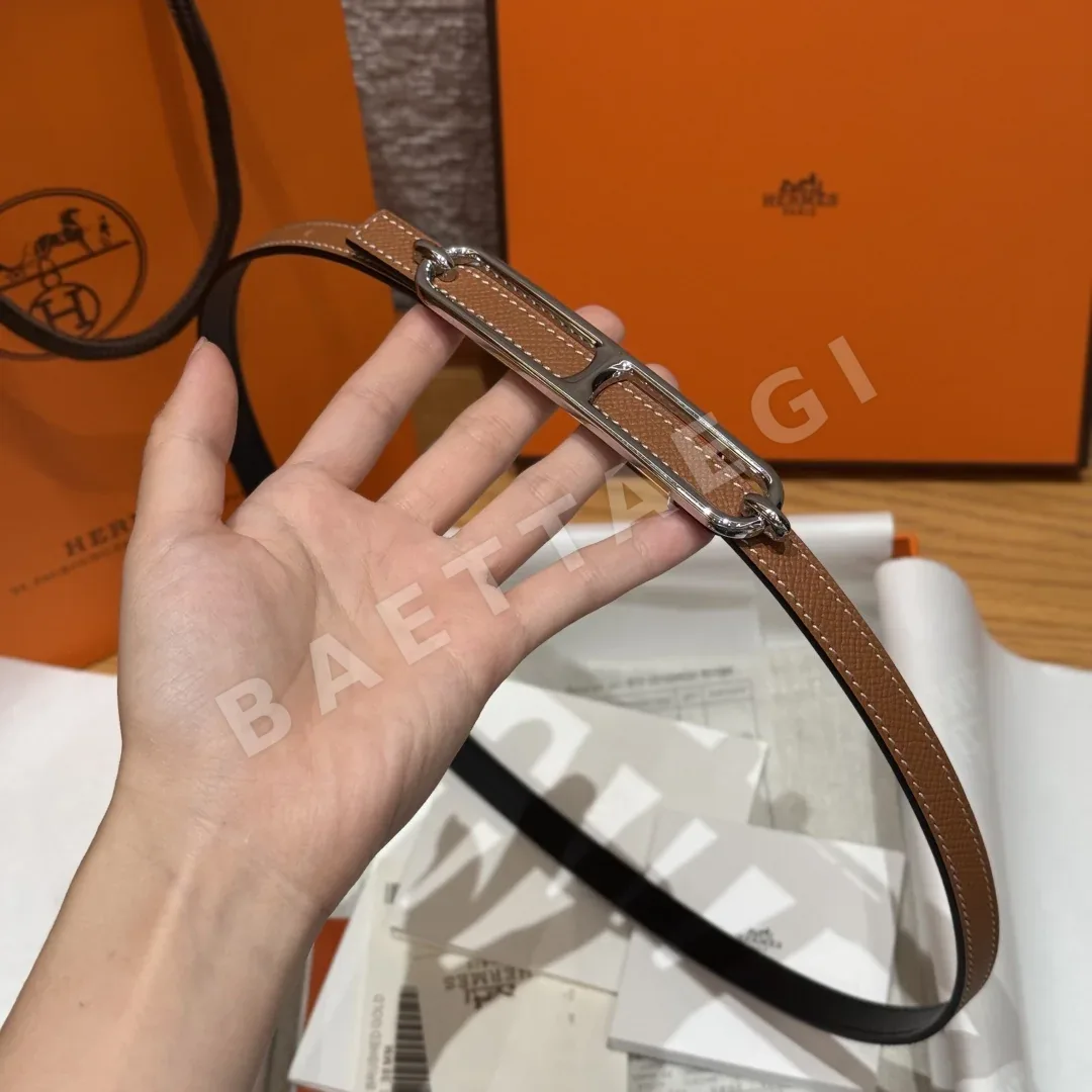 에르메스 슬림 양면 가죽 벨트 상세 이미지 4