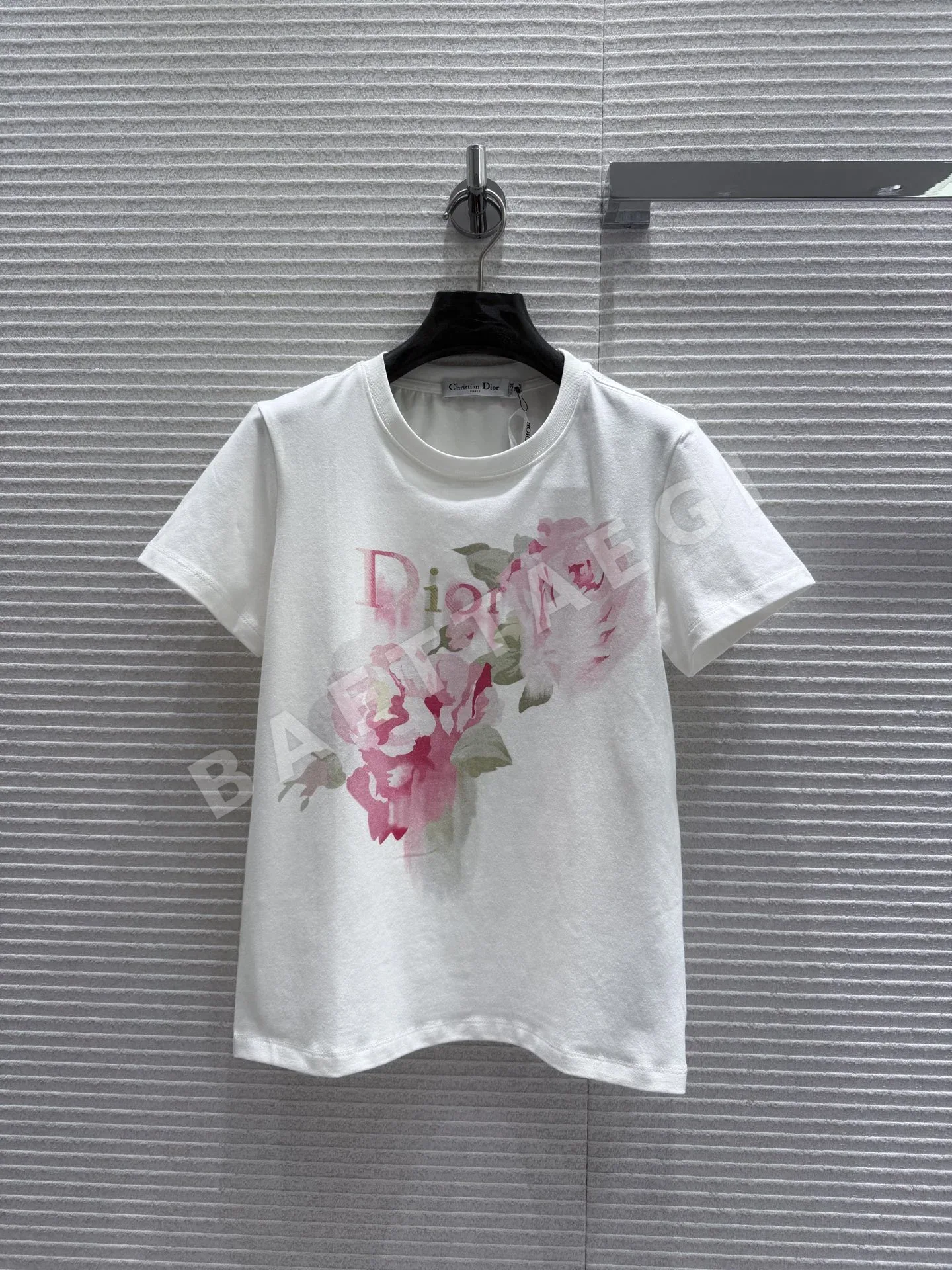 디올 장미 자수 여성 반팔 티셔츠 51827