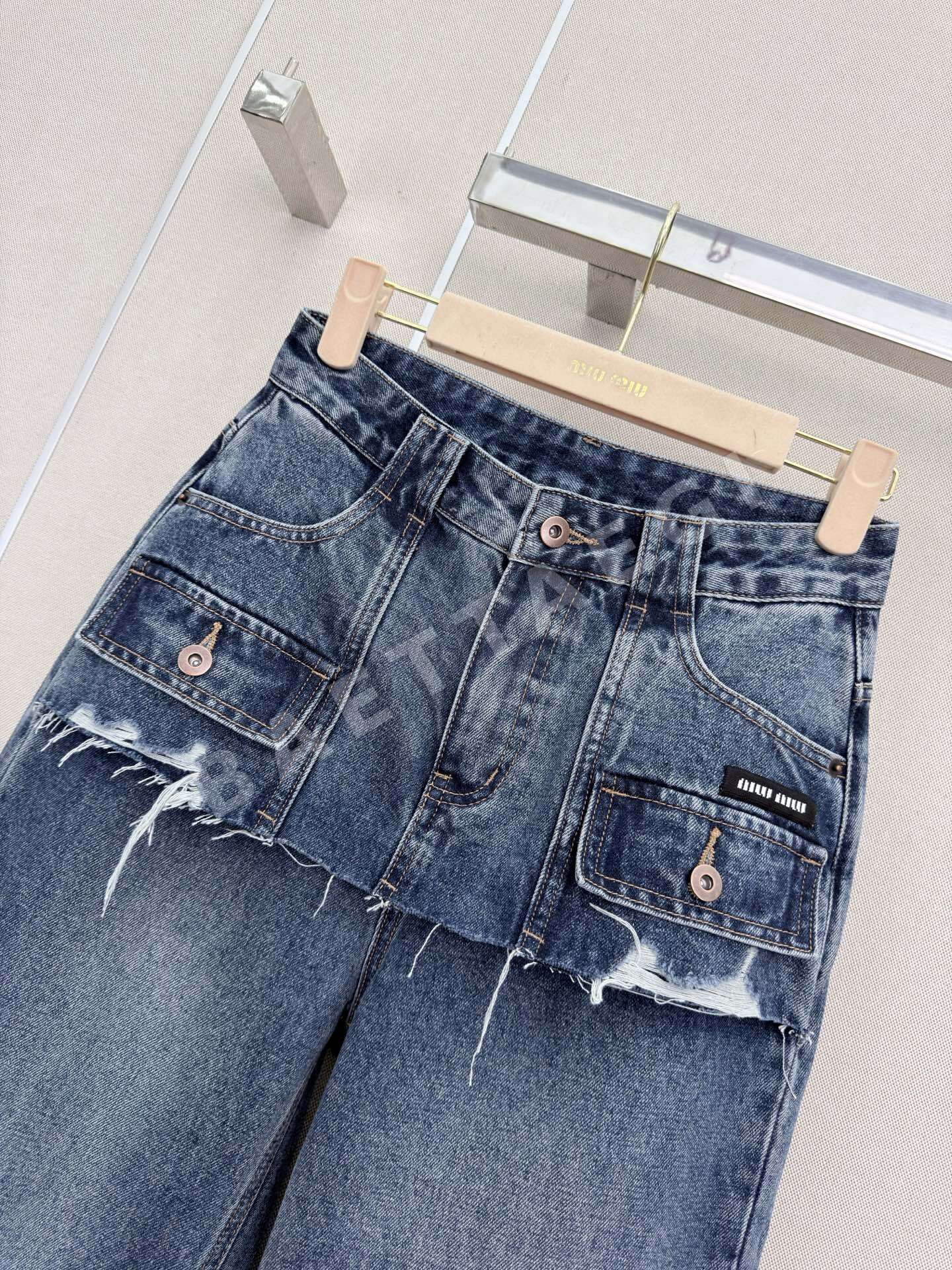 미우미우 와이드 데님 바지 상세 이미지 4