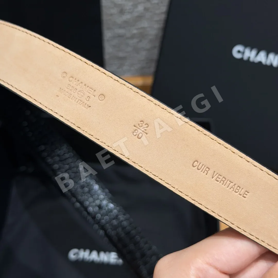 샤넬 CC 참 크로커다일 엠보싱 가죽 벨트 상세 이미지 8