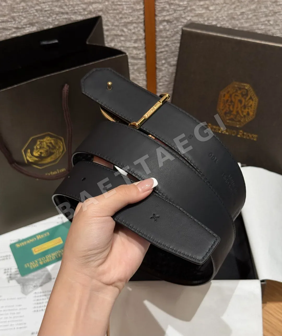 스테파노리치 타이거 헤드 버클 양면 벨트 상세 이미지 3