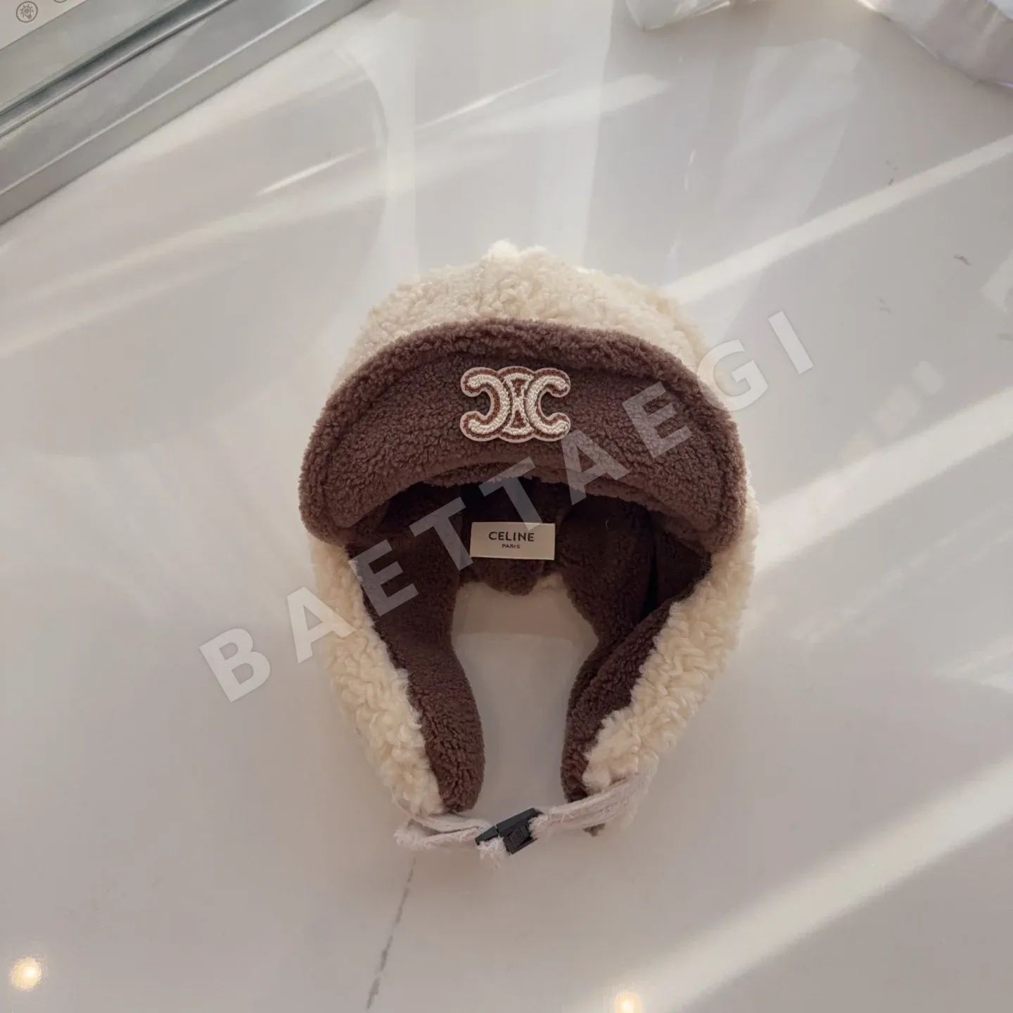 셀린느 컬러 블록 램울 이어머프 모자 상세 이미지 3