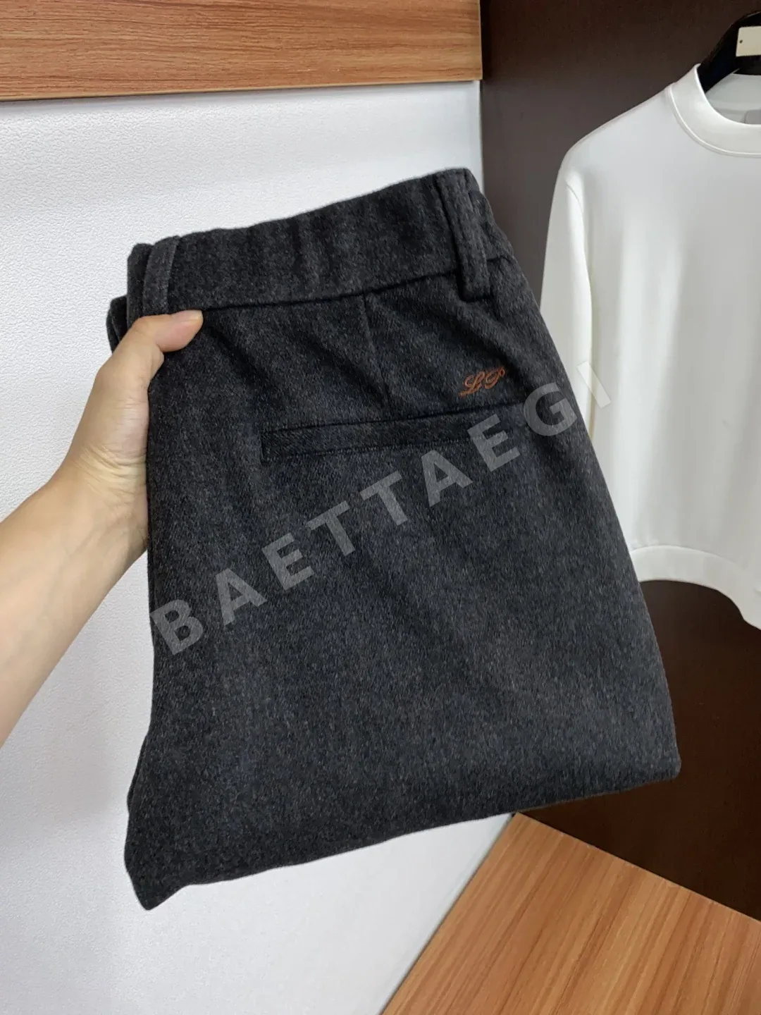 로로피아나 기모 울 밴딩 남성 바지 207602