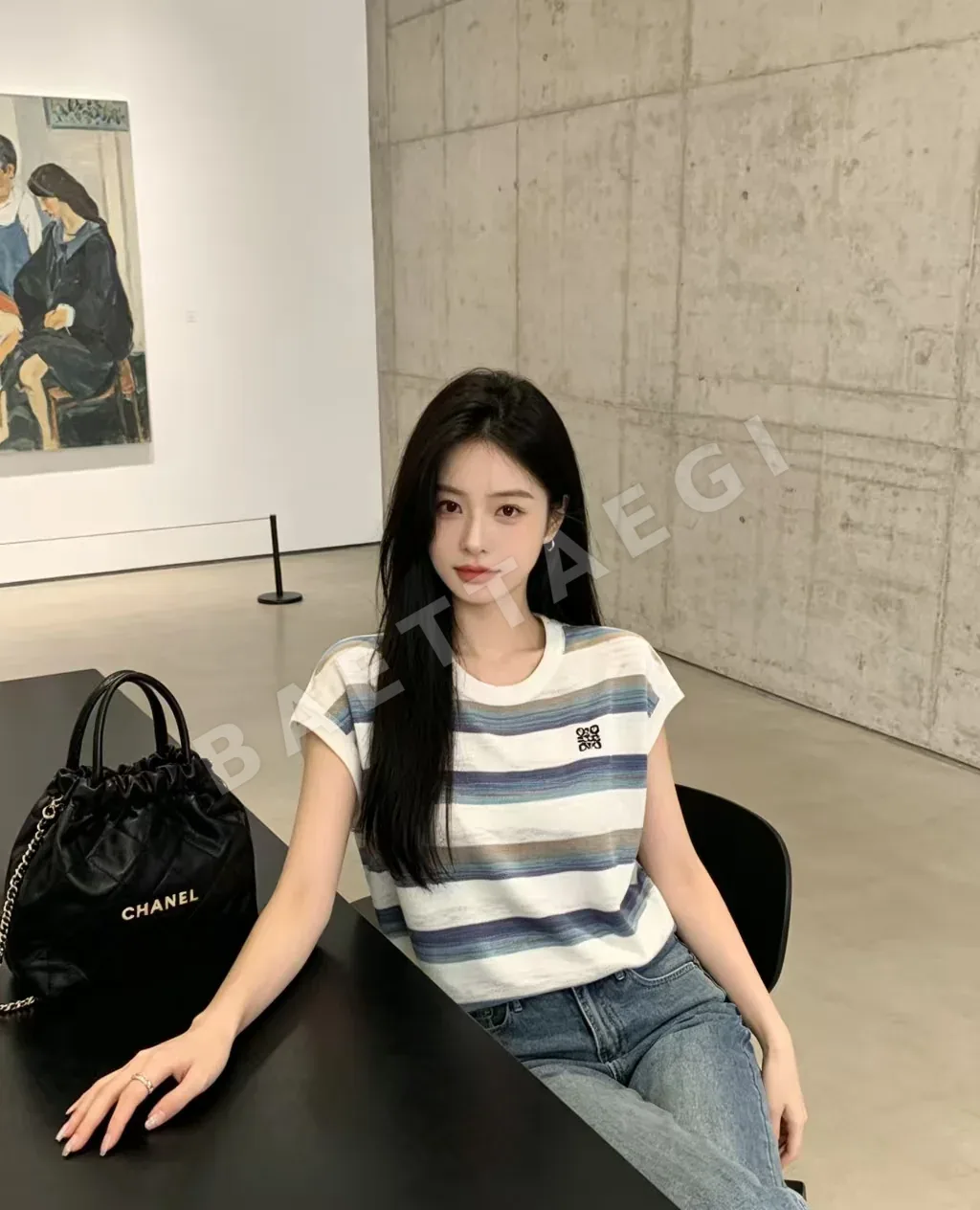 로에베 스트라이프 크루넥 니트 베스트 96889