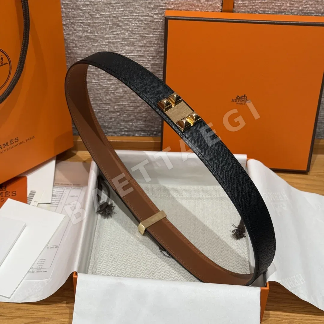 에르메스 코리에르 드 시안 엡솜 카프스킨 벨트 상세 이미지 3
