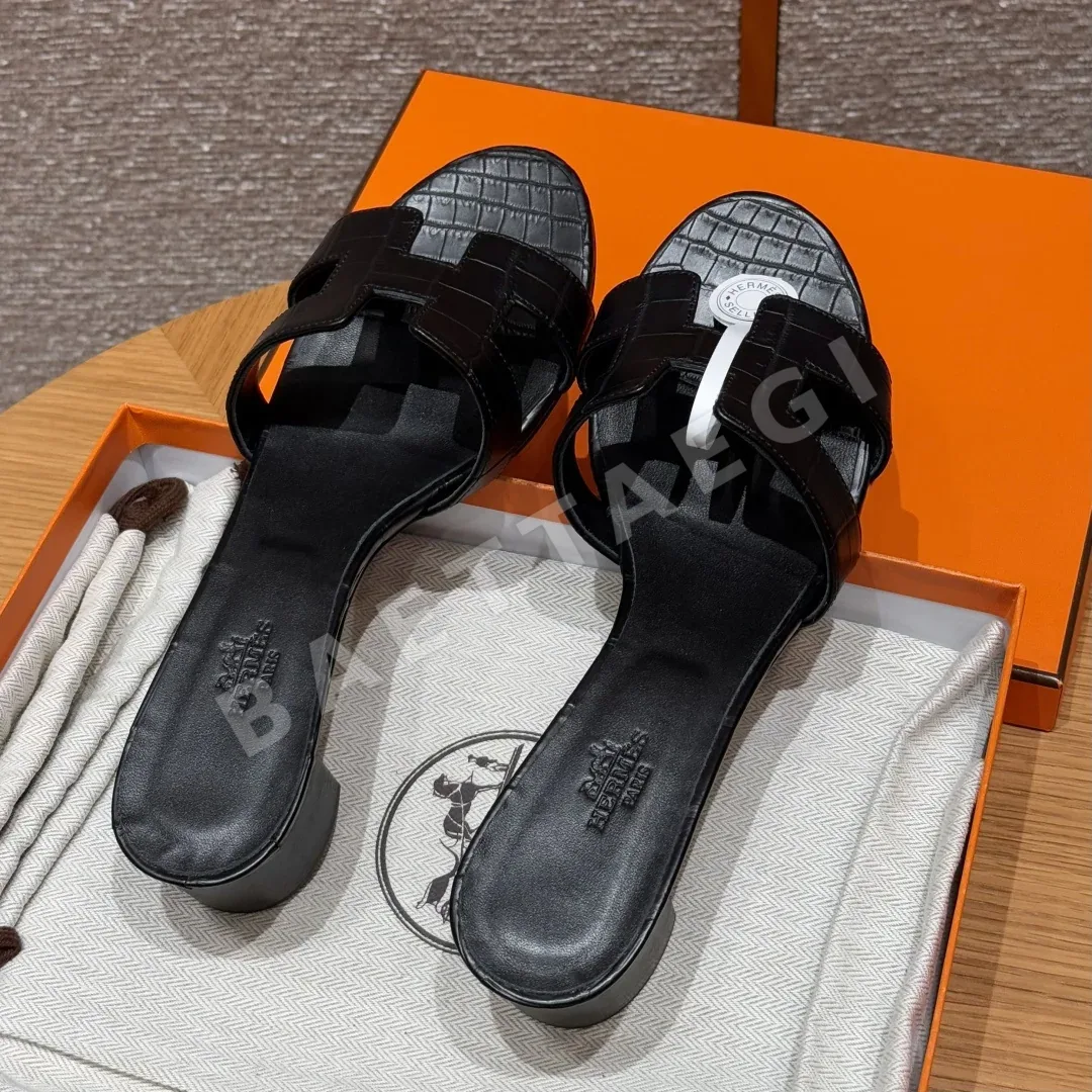 에르메스 오아시스 샌들 블랙 알리게이터 하이힐 상세 이미지 5