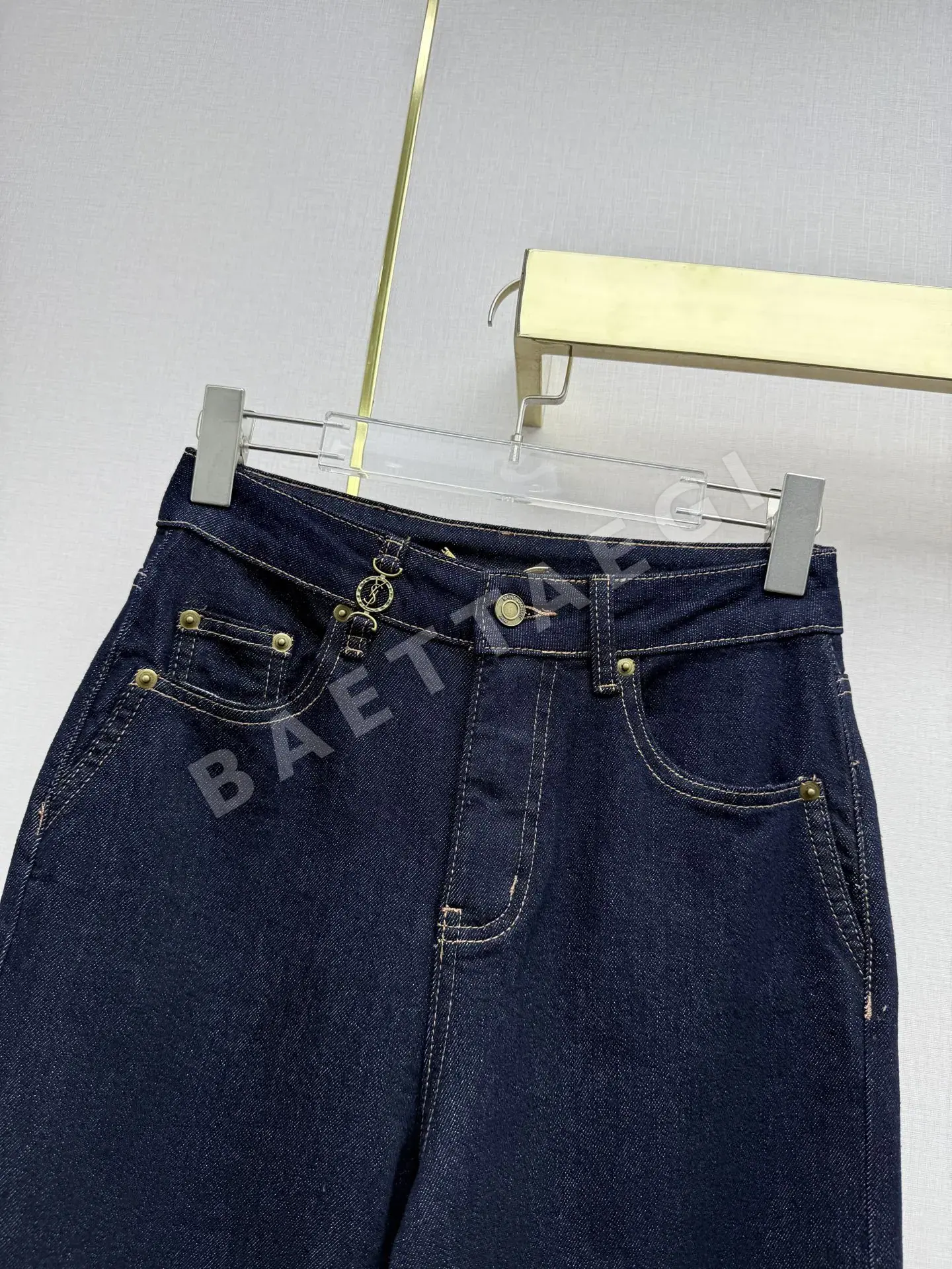 생로랑 그라데이션 워시 와이드 데님 바지 상세 이미지 4