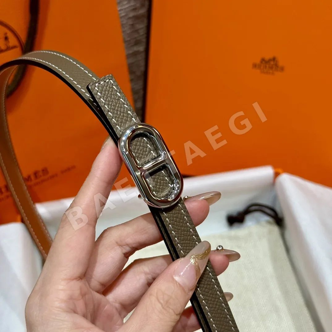 에르메스 H 로고 금장 버클 양면 벨트 상세 이미지 5