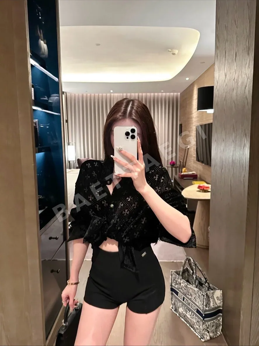 크롬하츠 블랙 벨벳 긴팔 셔츠 상세 이미지 4