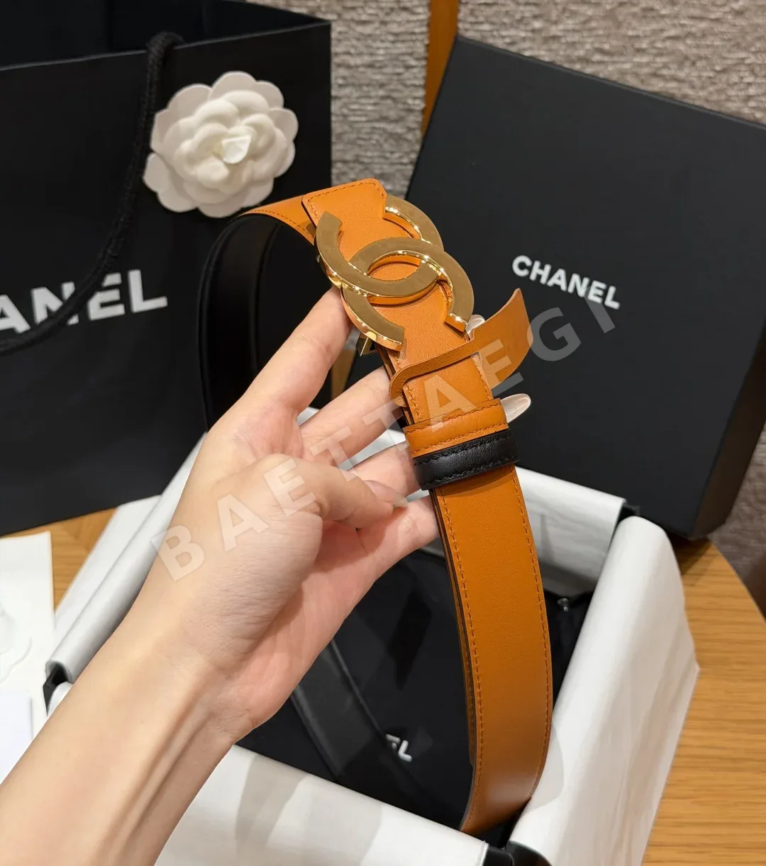 샤넬 더블 C 버클 카프스킨 벨트 상세 이미지 4