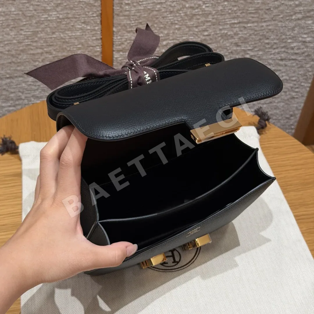 에르메스 콘스턴스 18 cm 블랙 앱송 가죽 가방 상세 이미지 6