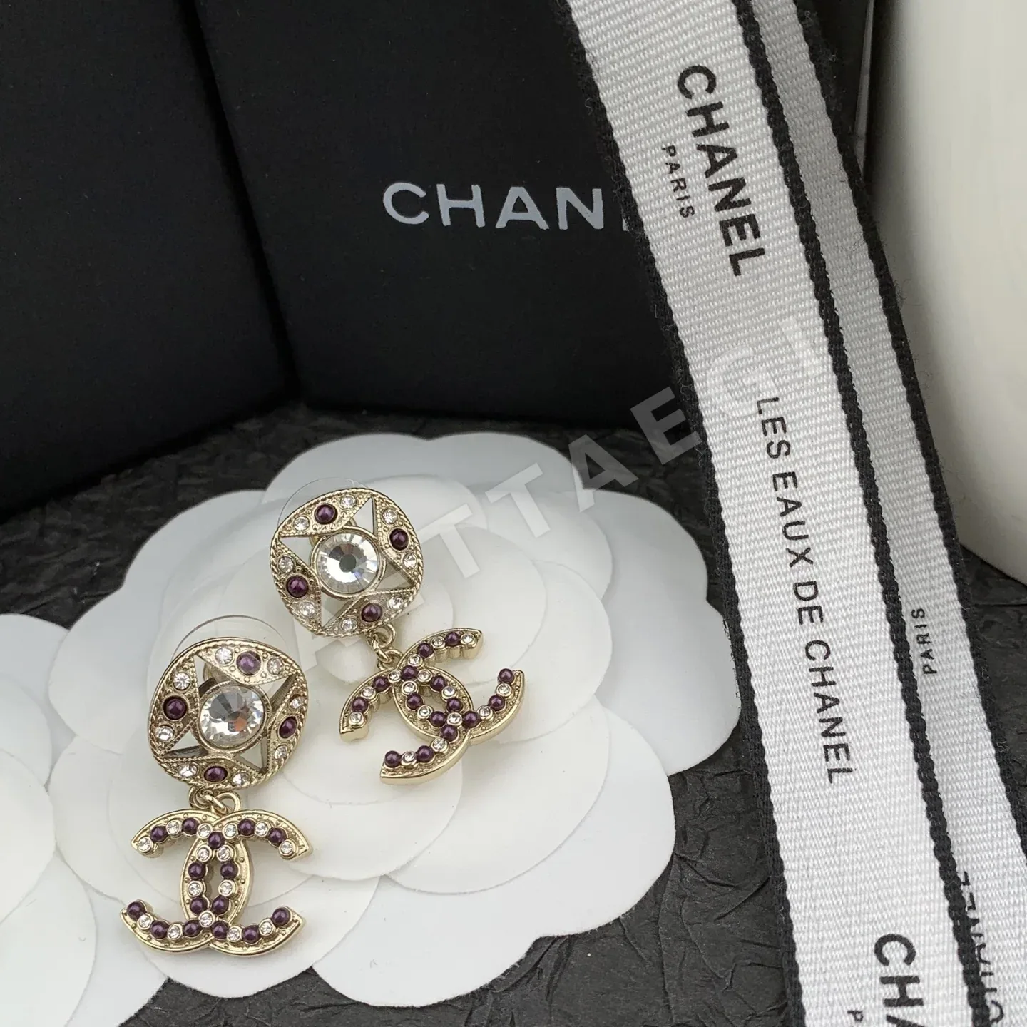 샤넬 더블 C 드롭 귀걸이 장식 상세 이미지 4