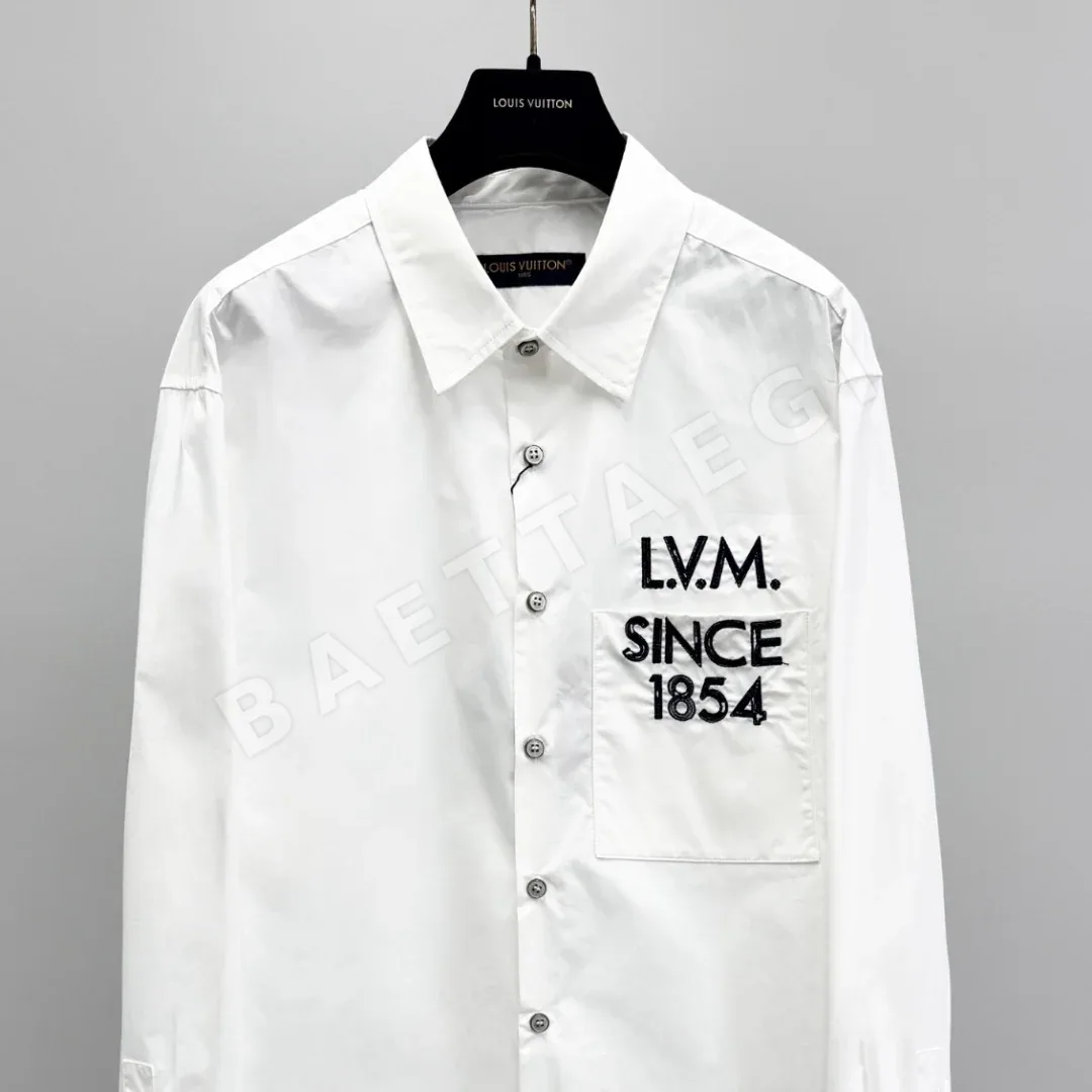루이비통 LV 로고 코튼 긴팔 셔츠 상세 이미지 3