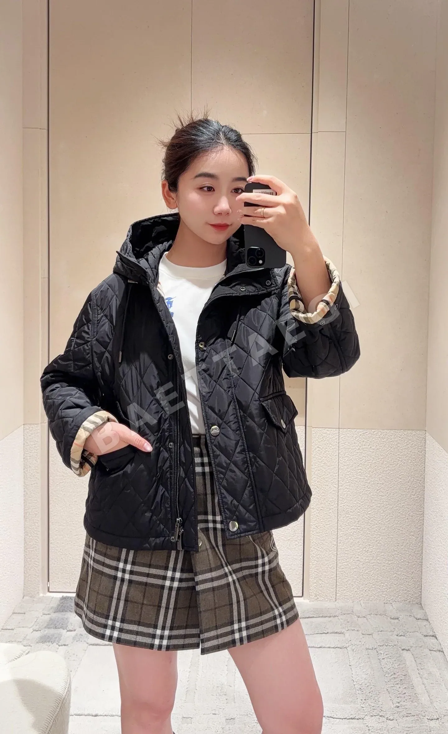 버버리 코듀로이 플랩 포켓 후드 코튼 자켓