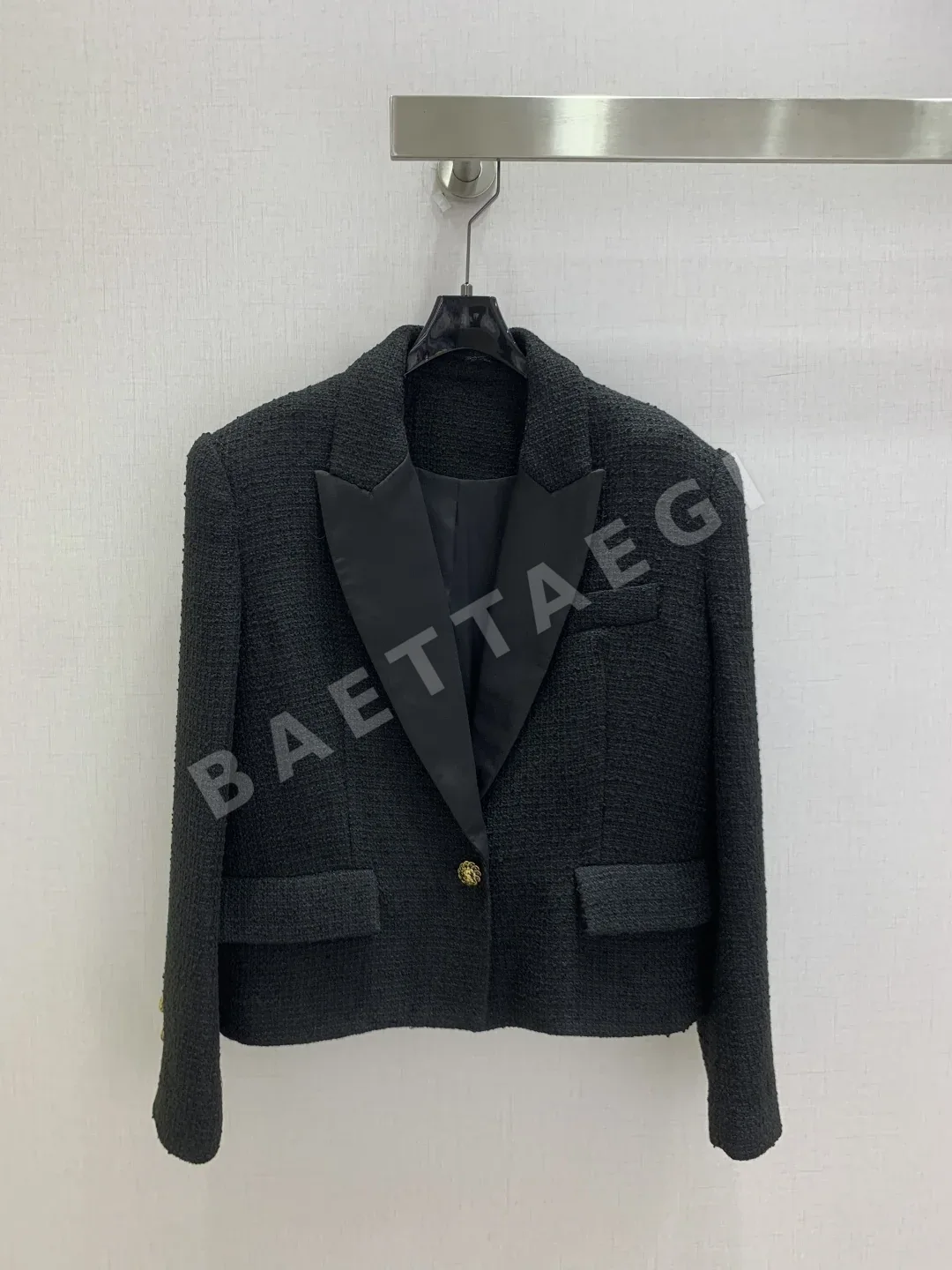 샤넬 트위드 라펠 여성 자켓 155641