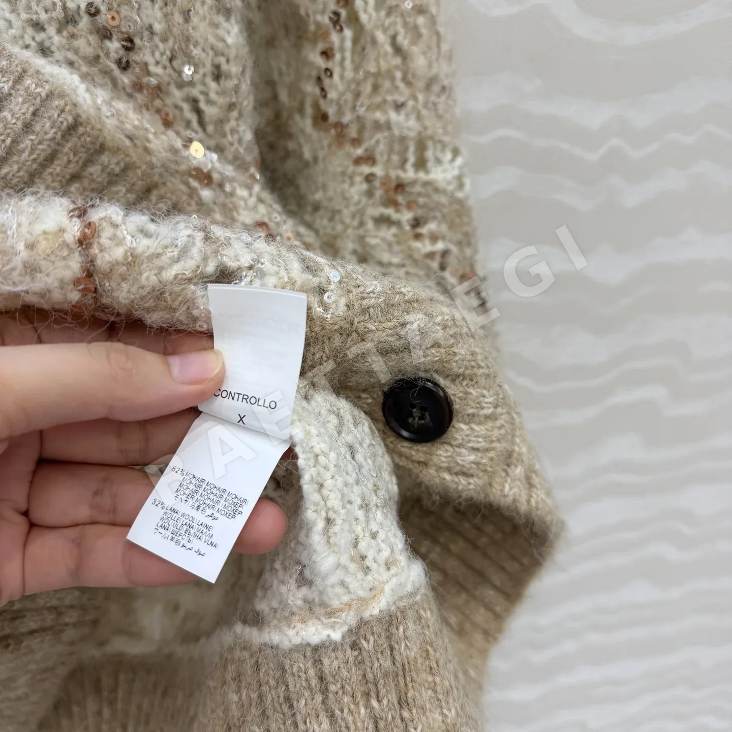 브루넬로쿠치넬리 모헤어 메시 자수 스팽글 가디건 상세 이미지 9