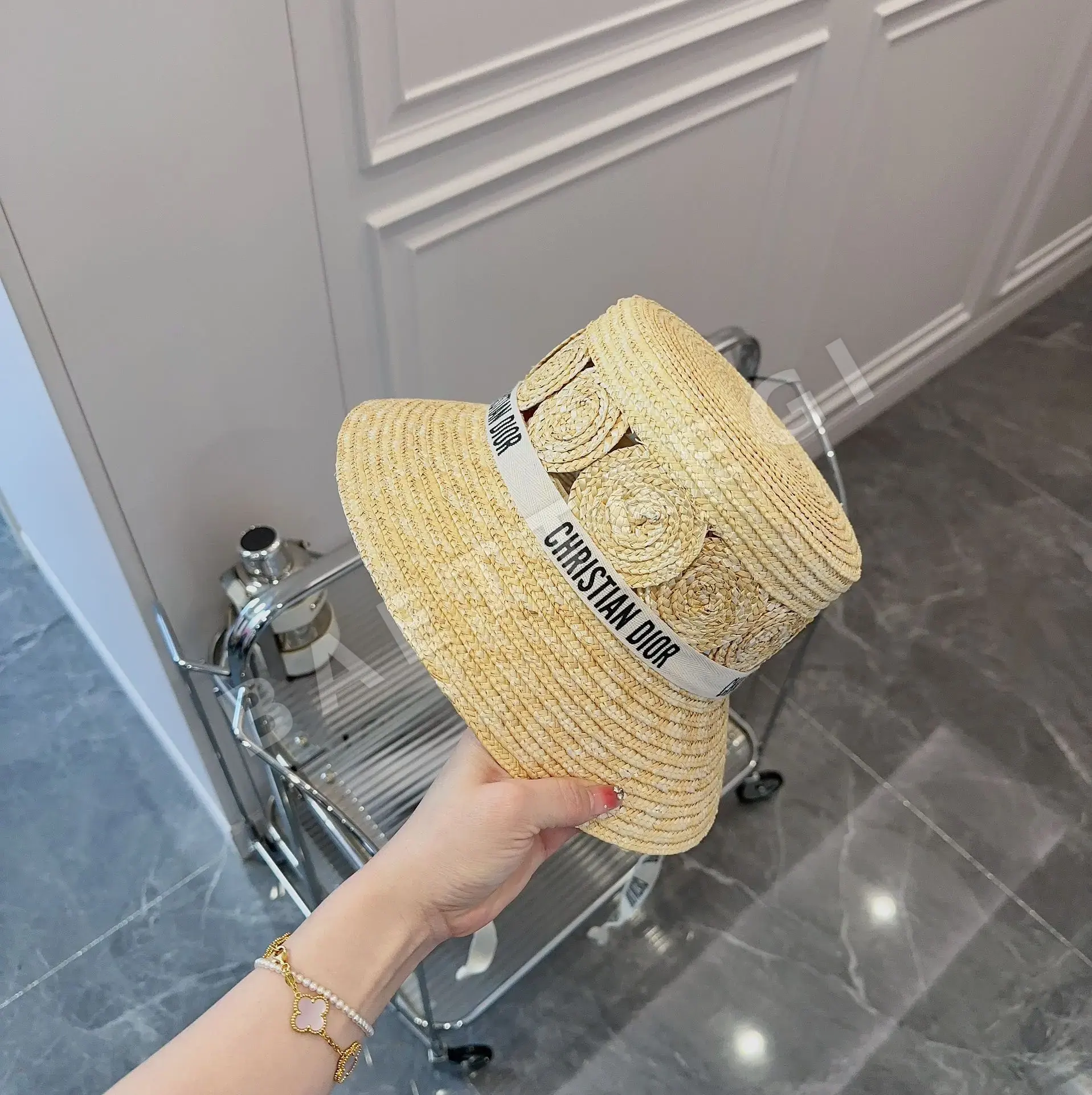 디올 어부풍 린넨 밀짚모자 상세 이미지 6