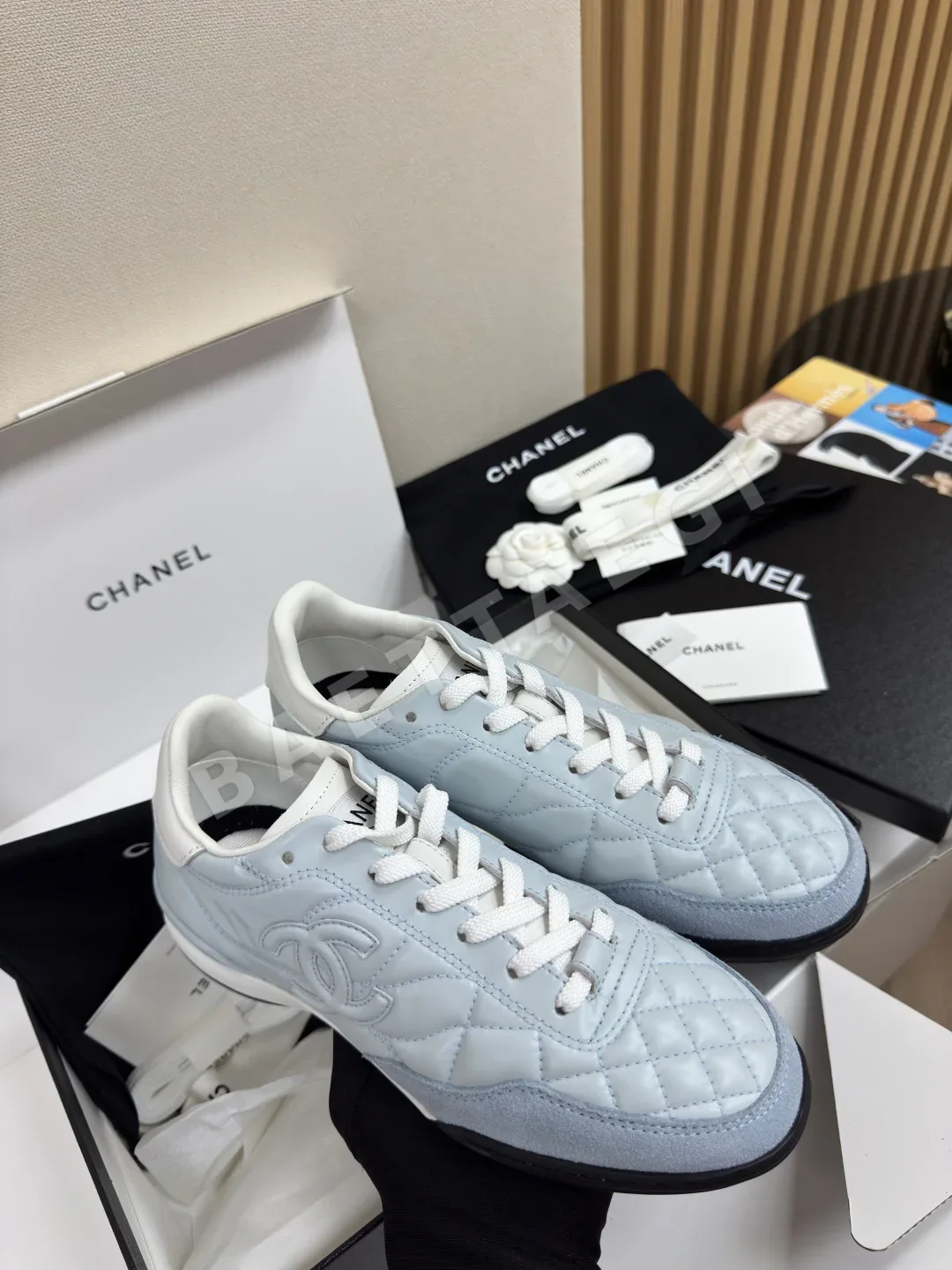 샤넬 다이아몬드 패턴 베이스볼 슈즈 93223