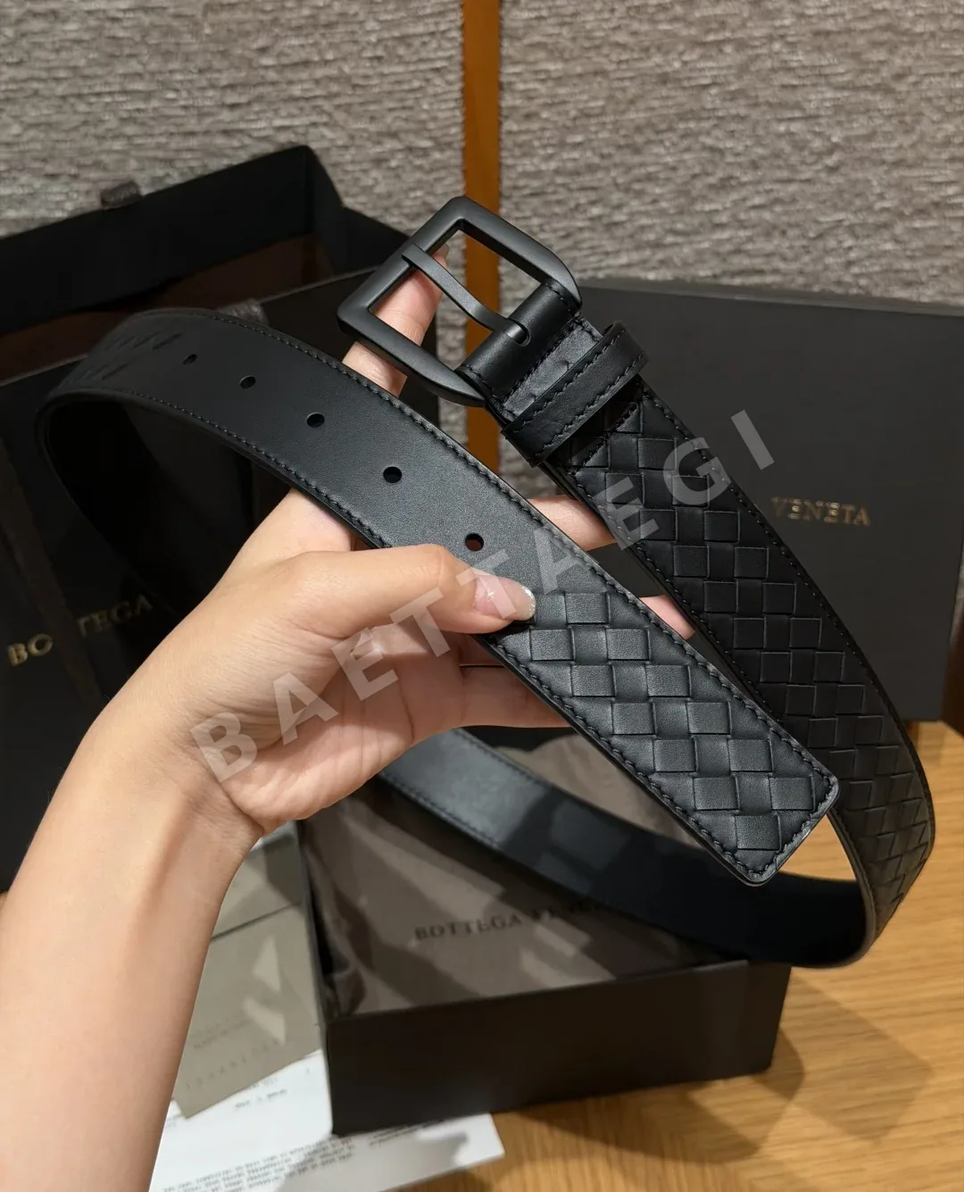 보테가베네타 인트레치아토 가죽 남성 벨트 상세 이미지 8