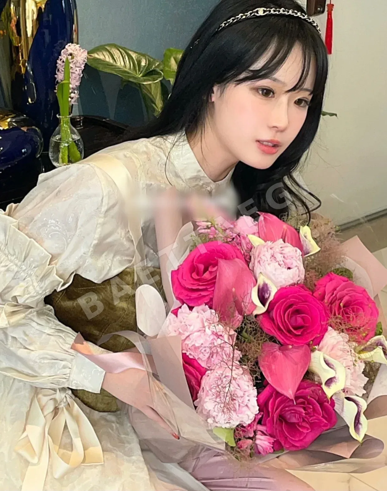 샤넬 블랙 가죽 꼬임 체인 헤어밴드 상세 이미지 6