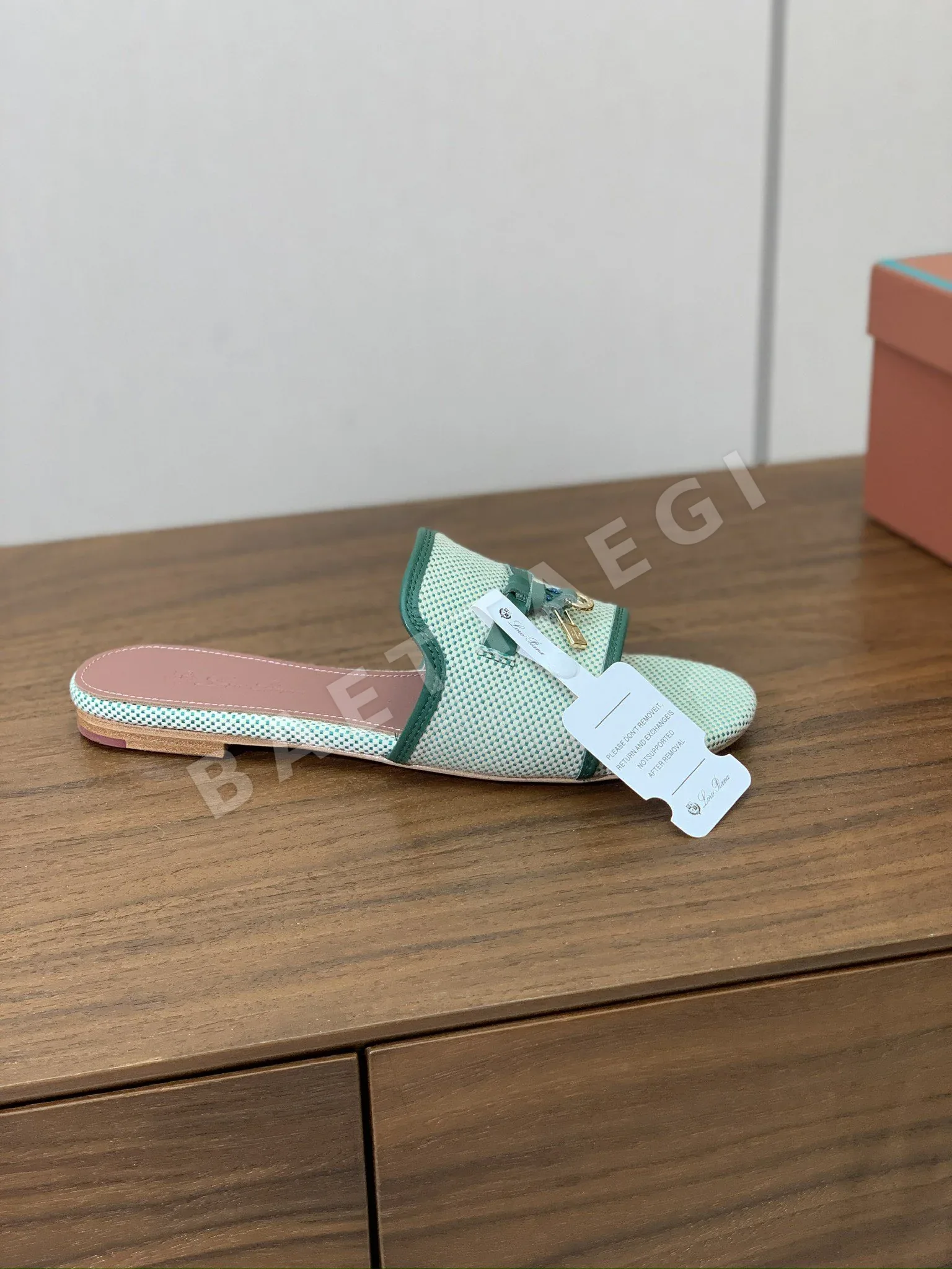 로로피아나 컬러 블록 플랫 샌들 상세 이미지 5