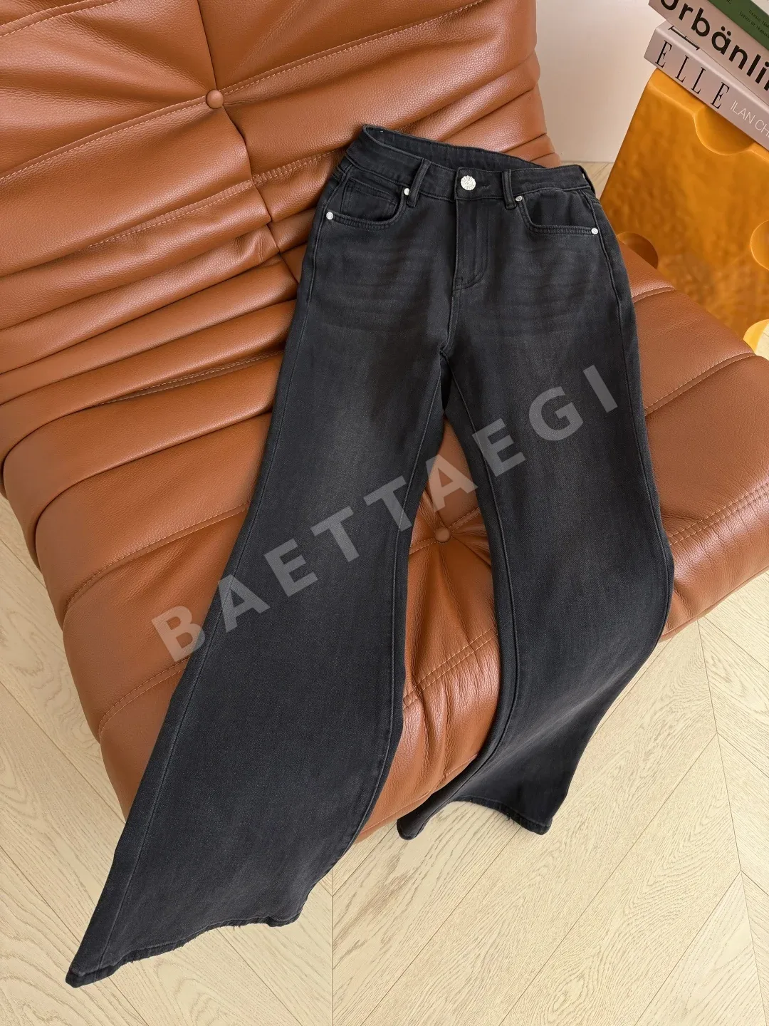 샤넬 더블 C 자수 플레어 진 바지 상세 이미지 6