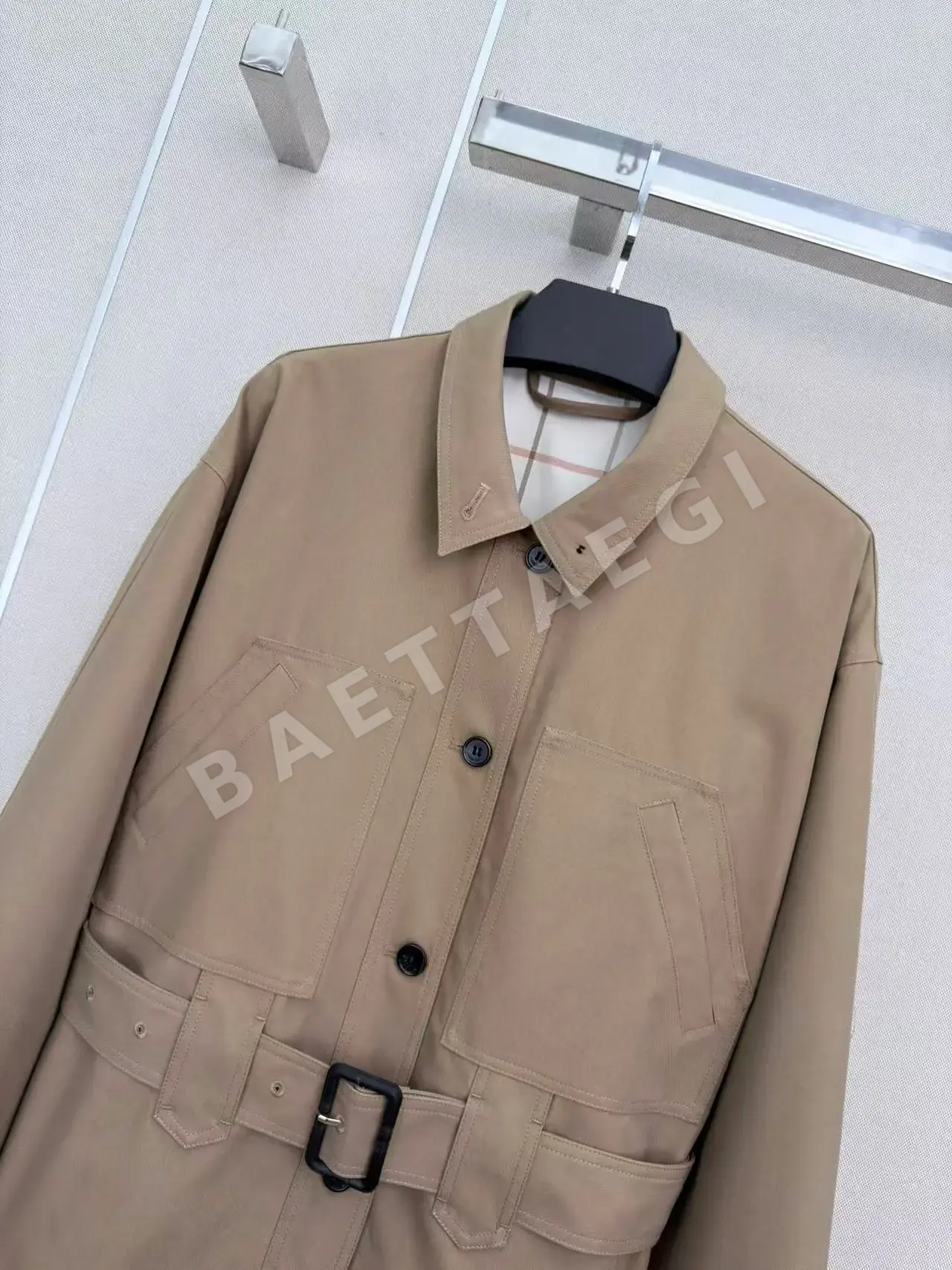 로로피아나 스탠드 카라 트렌치 자켓 상세 이미지 2