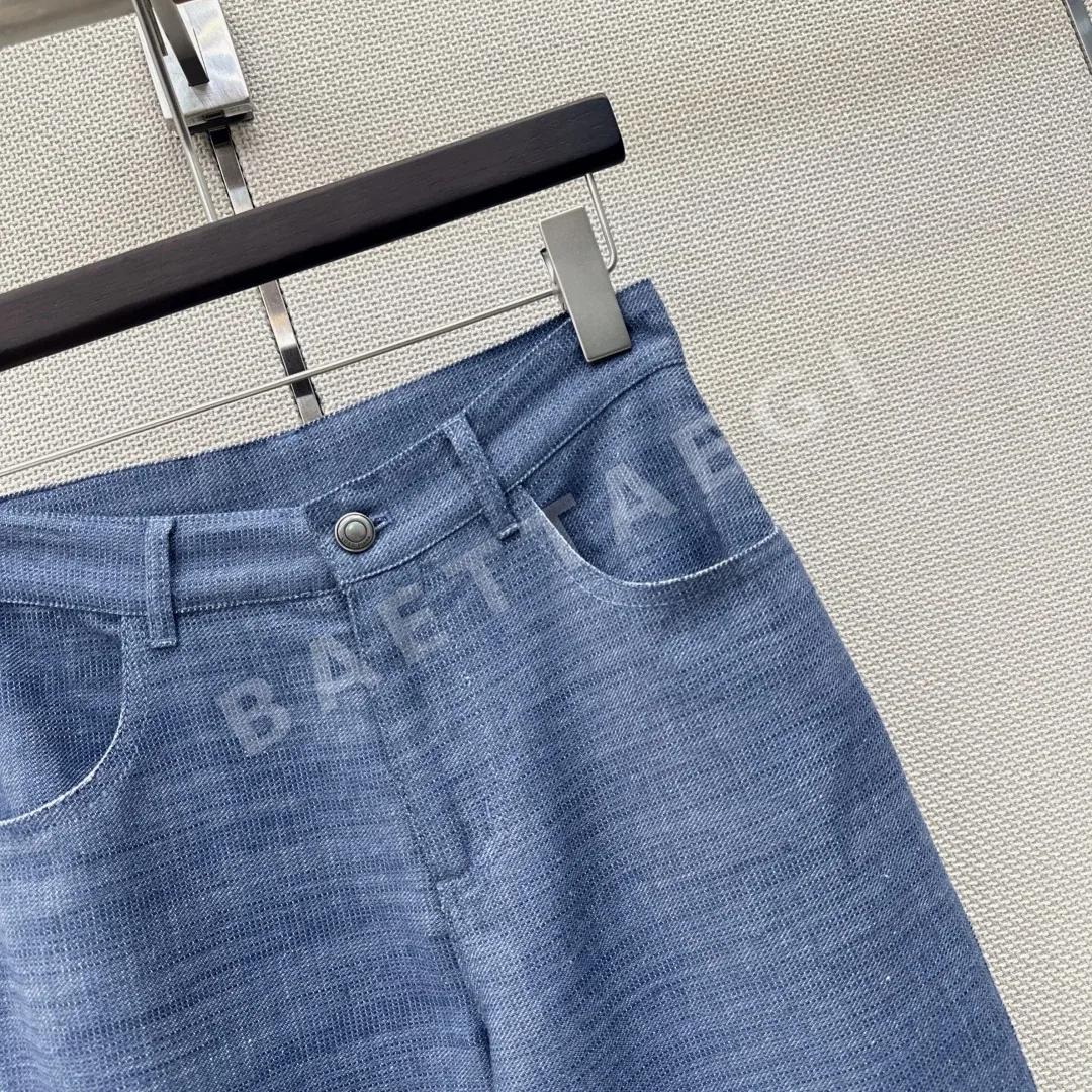 로에베 린넨 데님 크롭 스트레이트 팬츠 상세 이미지 4
