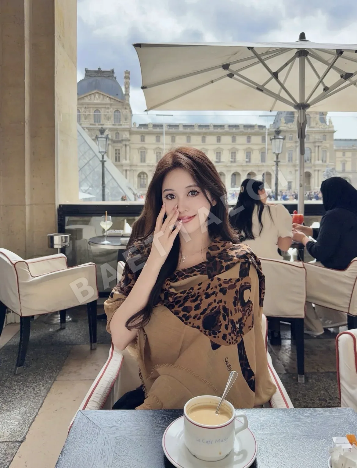 생로랑 레오파드 울 스카프 상세 이미지 6